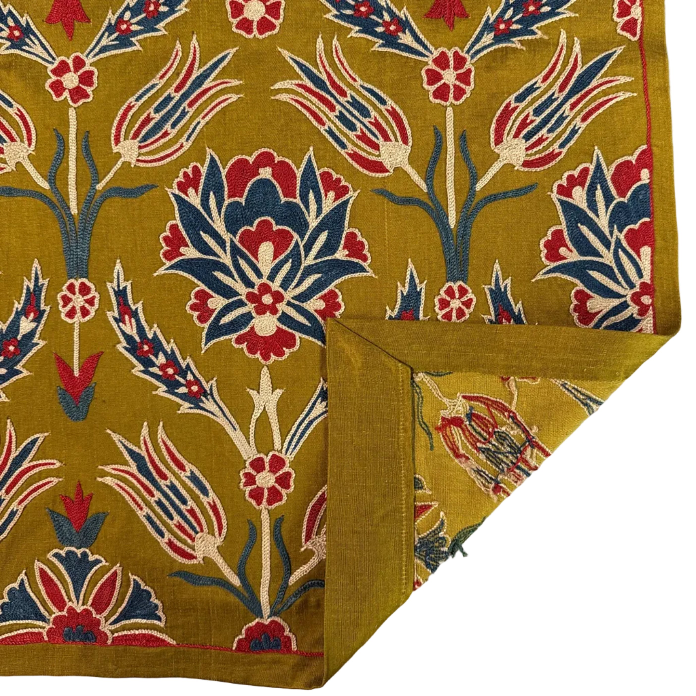 Silk Suzani Table Runner Uzbekistan (19x55)