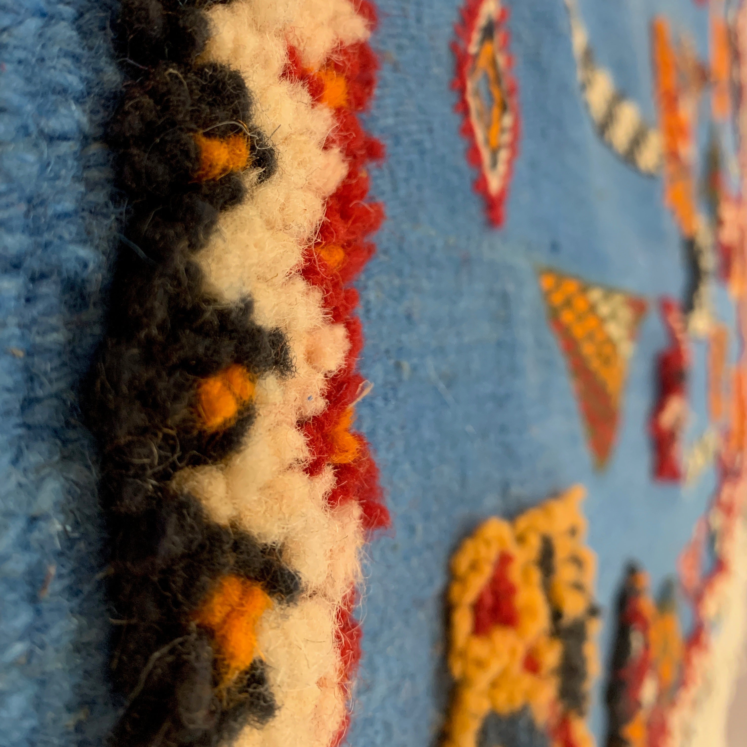 Handwoven Akhnif Knotted Blue Wool Rug (4x6.5)