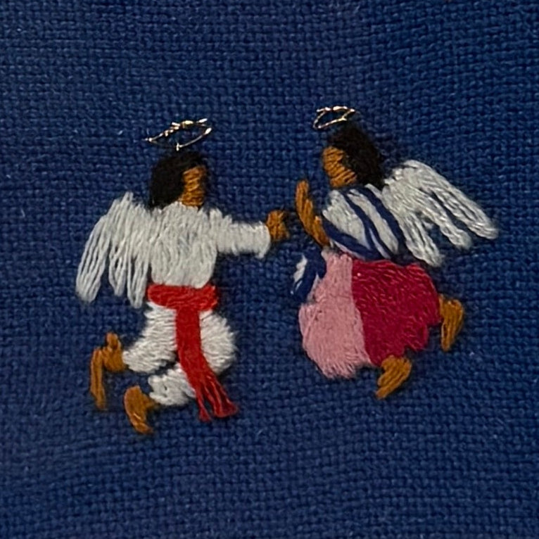 Embroidered Small Angels Frame Mexico