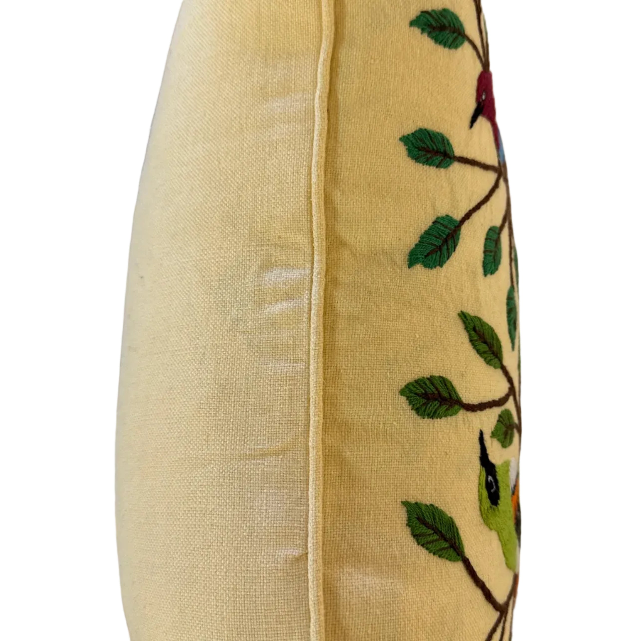 Handwoven and Hand Embroidered Butter Bird Pillow Guatemala