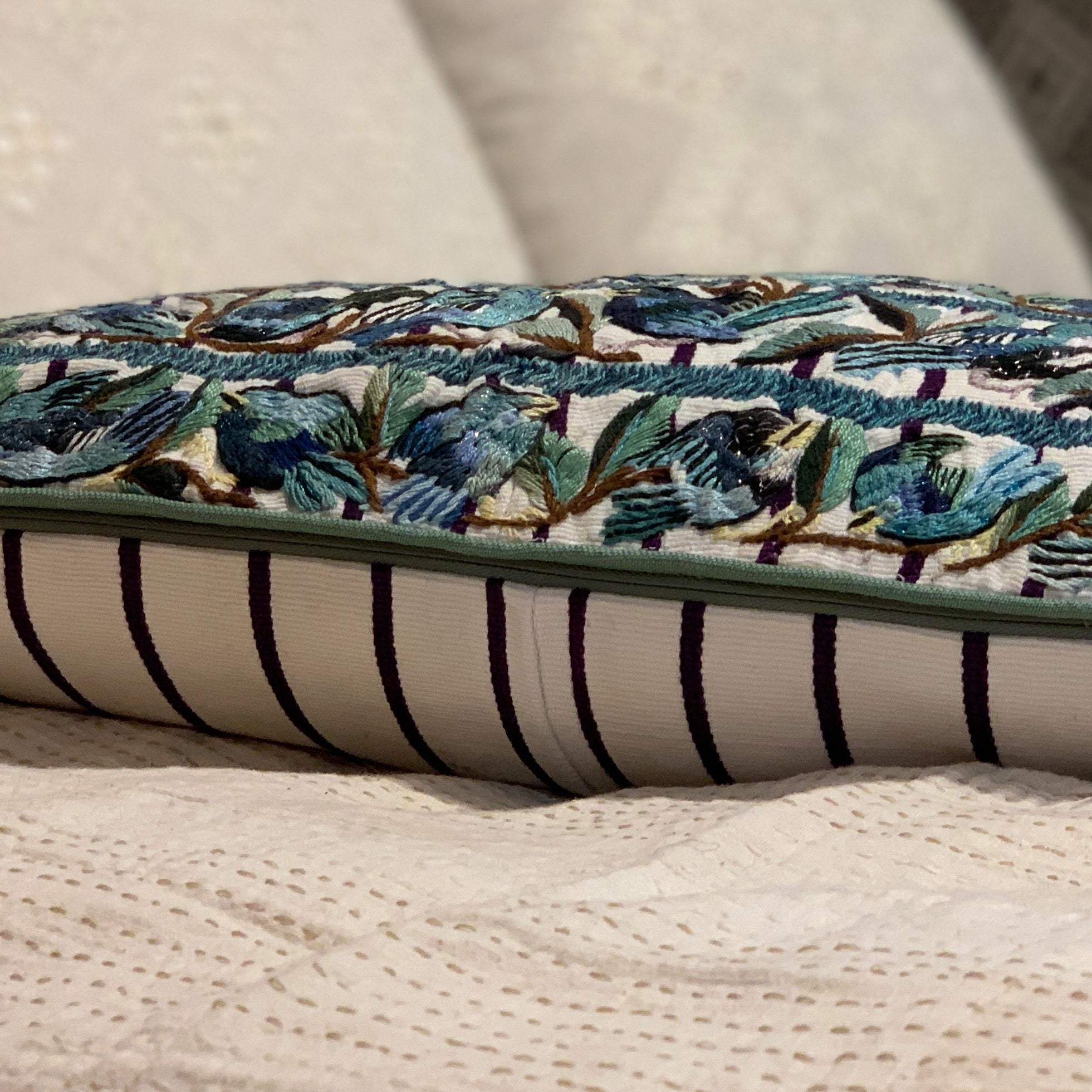 Embroidered Aqua Pantalones Lumbar Guatemala (10x20)