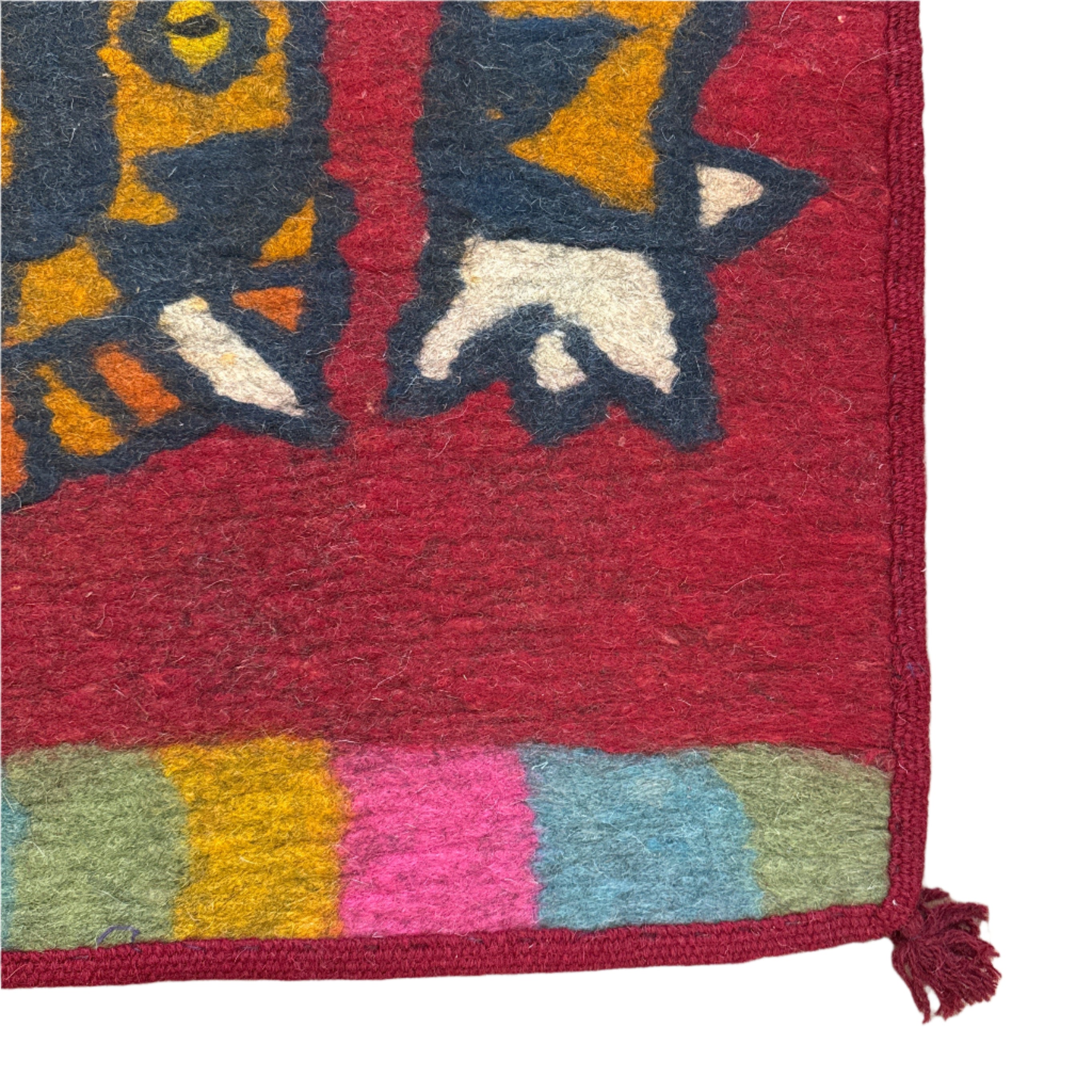 Handmade Wool Felt Orange Tiger Runner Afghanistan (30x72)