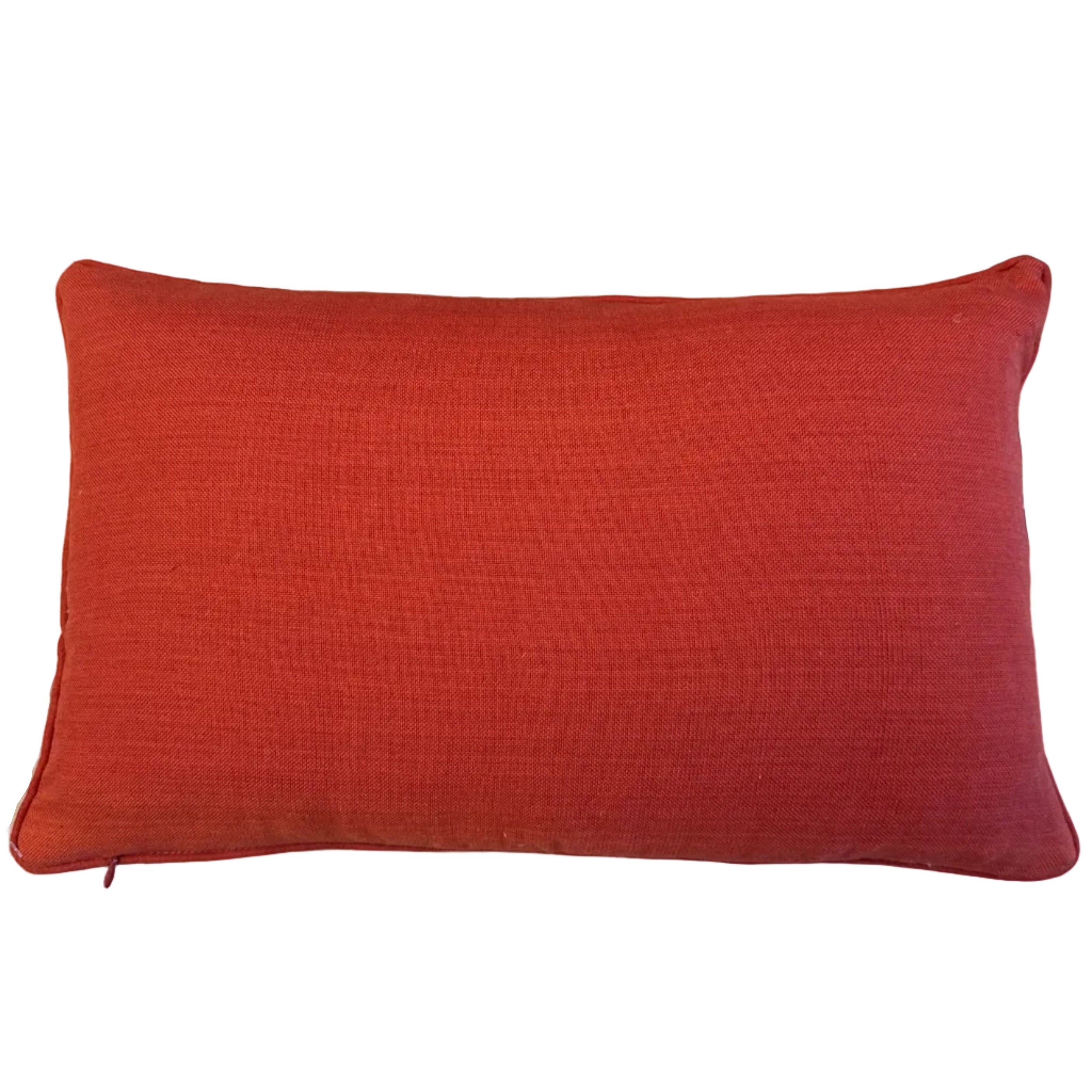 Embroidered Bird Rust Lumbar Pillow Guatemala (12 x 20)