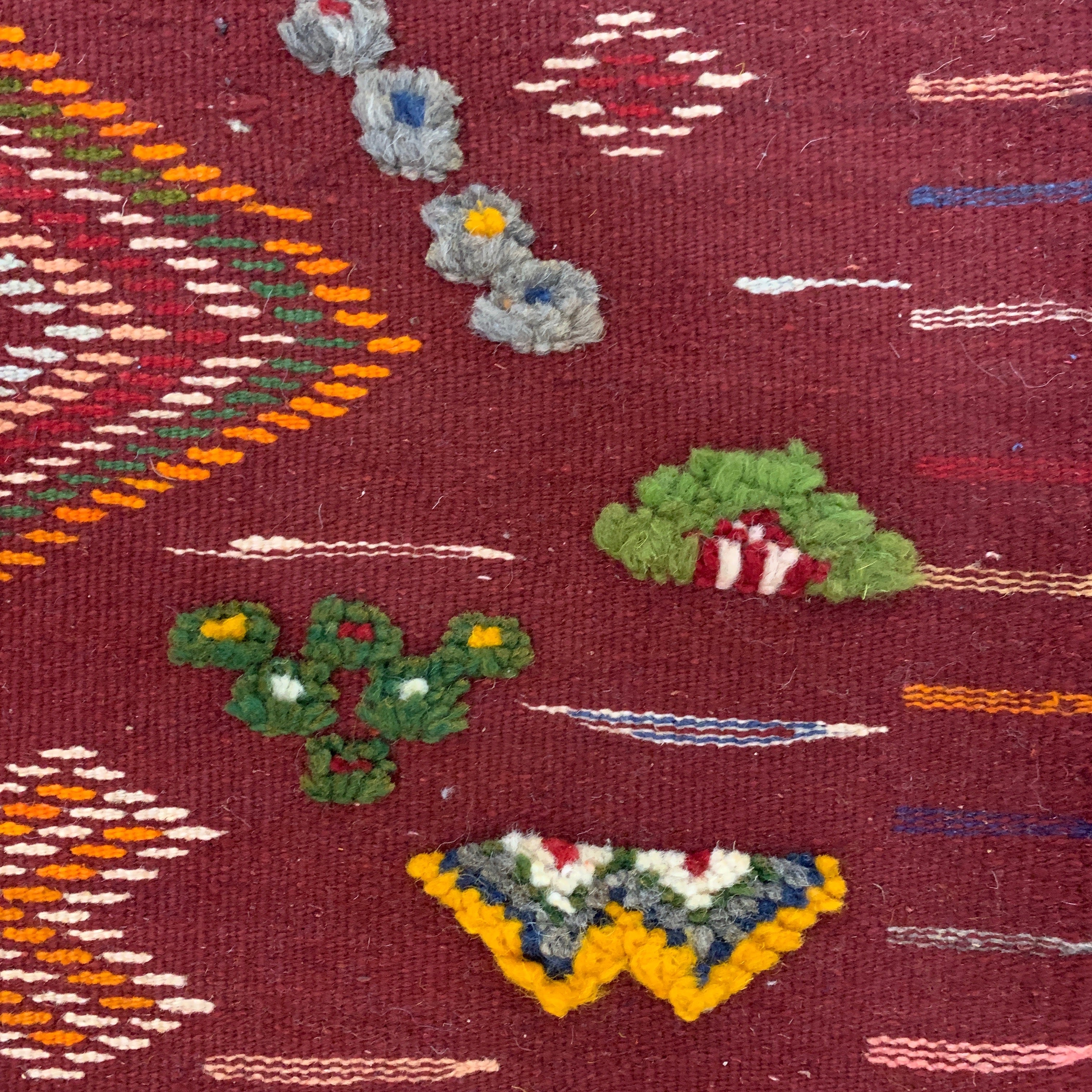 Handwoven Akhnif Knotted Red Wool Rug (2x4.5)
