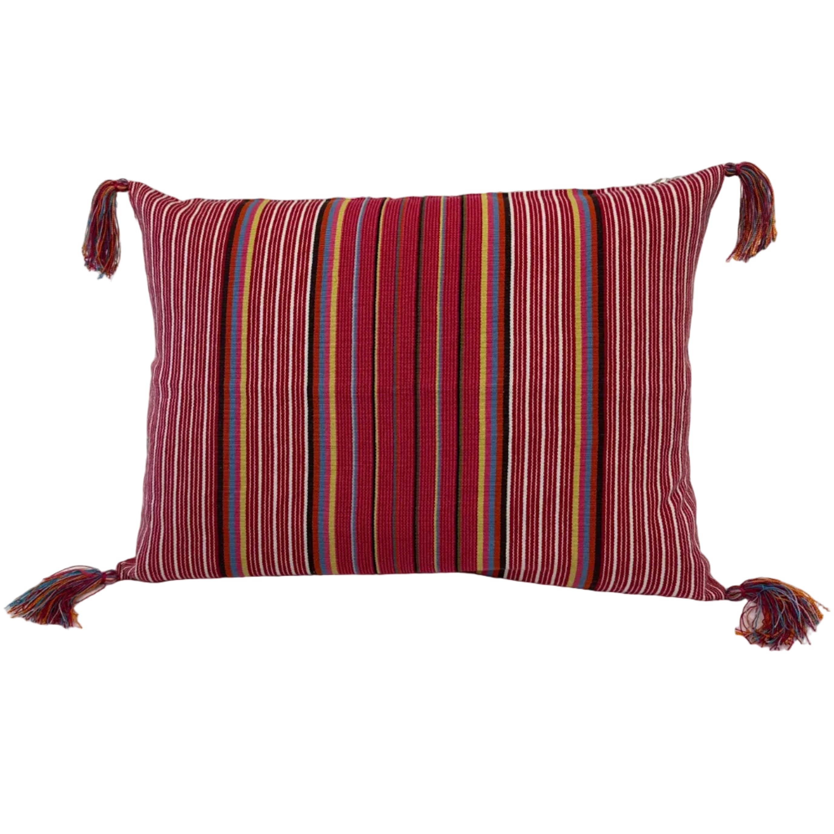 Handwoven Cotton Lumbar Pillow Mexico (14x20)