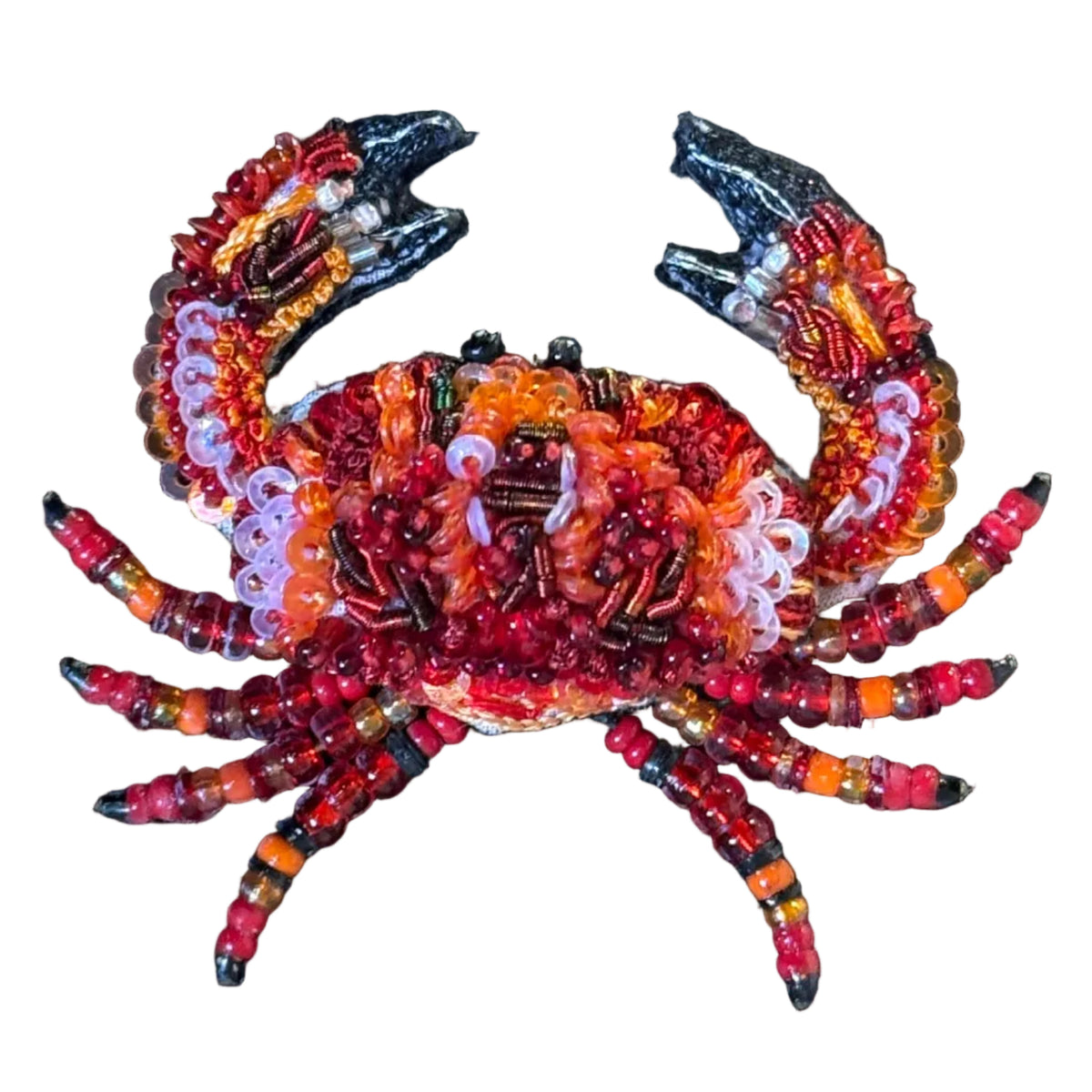 Embroidered Brooch India - Crab