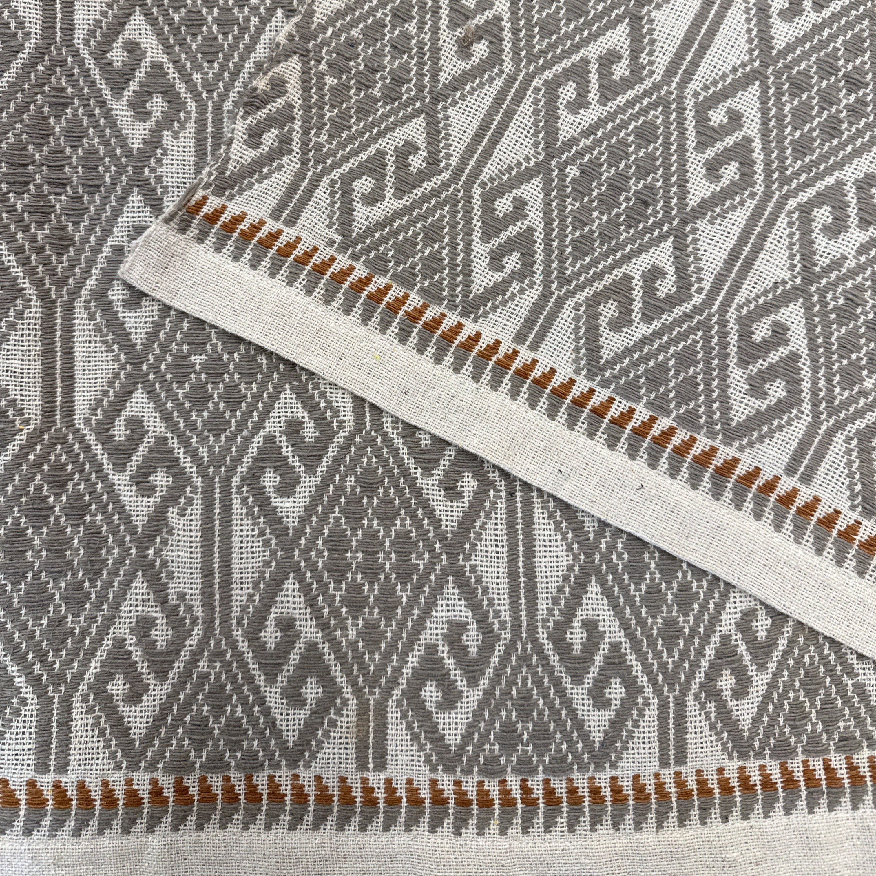 Handwoven Tai Lue Grey Throw Laos