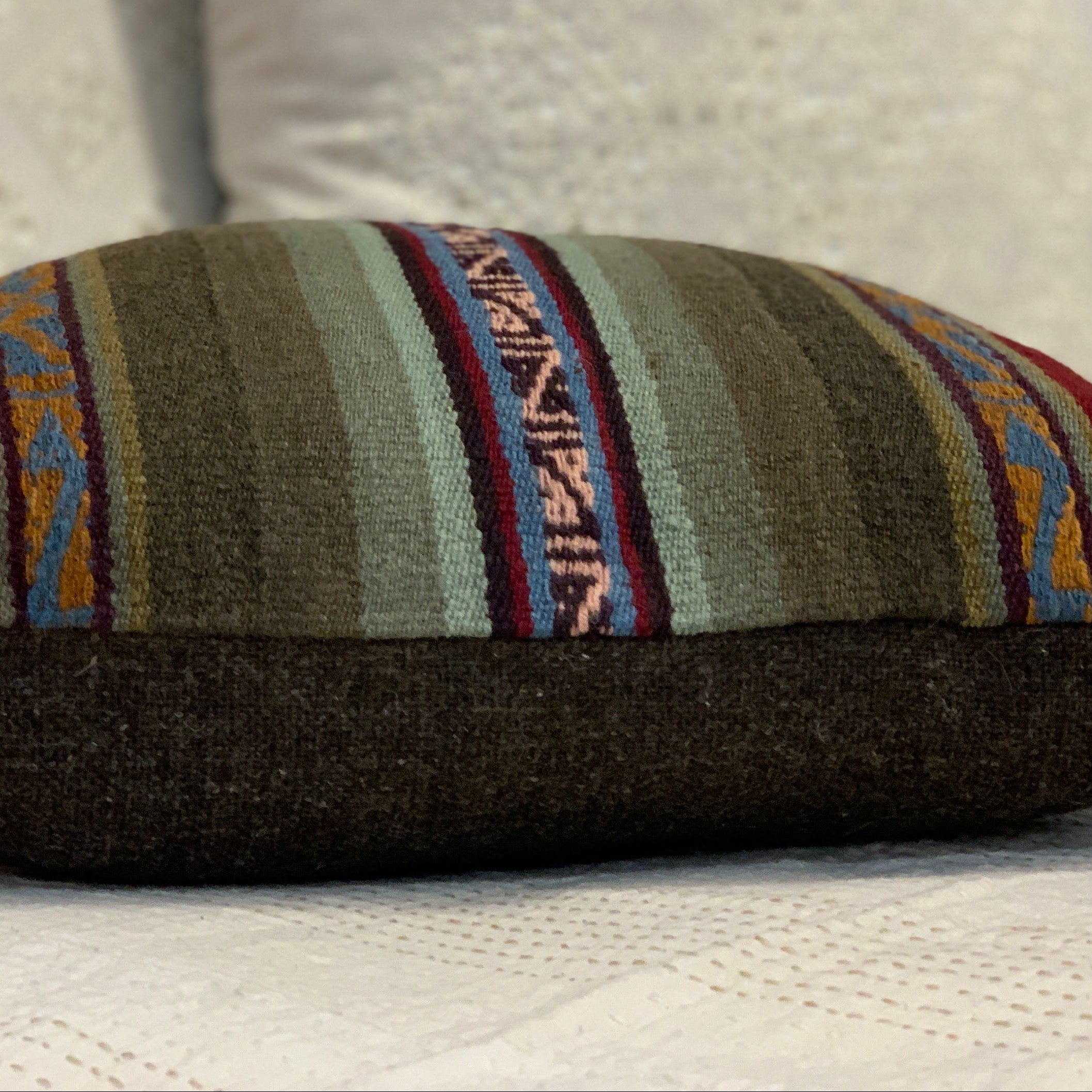 Handwoven Acopia Greens Pillow Peru (17x17)