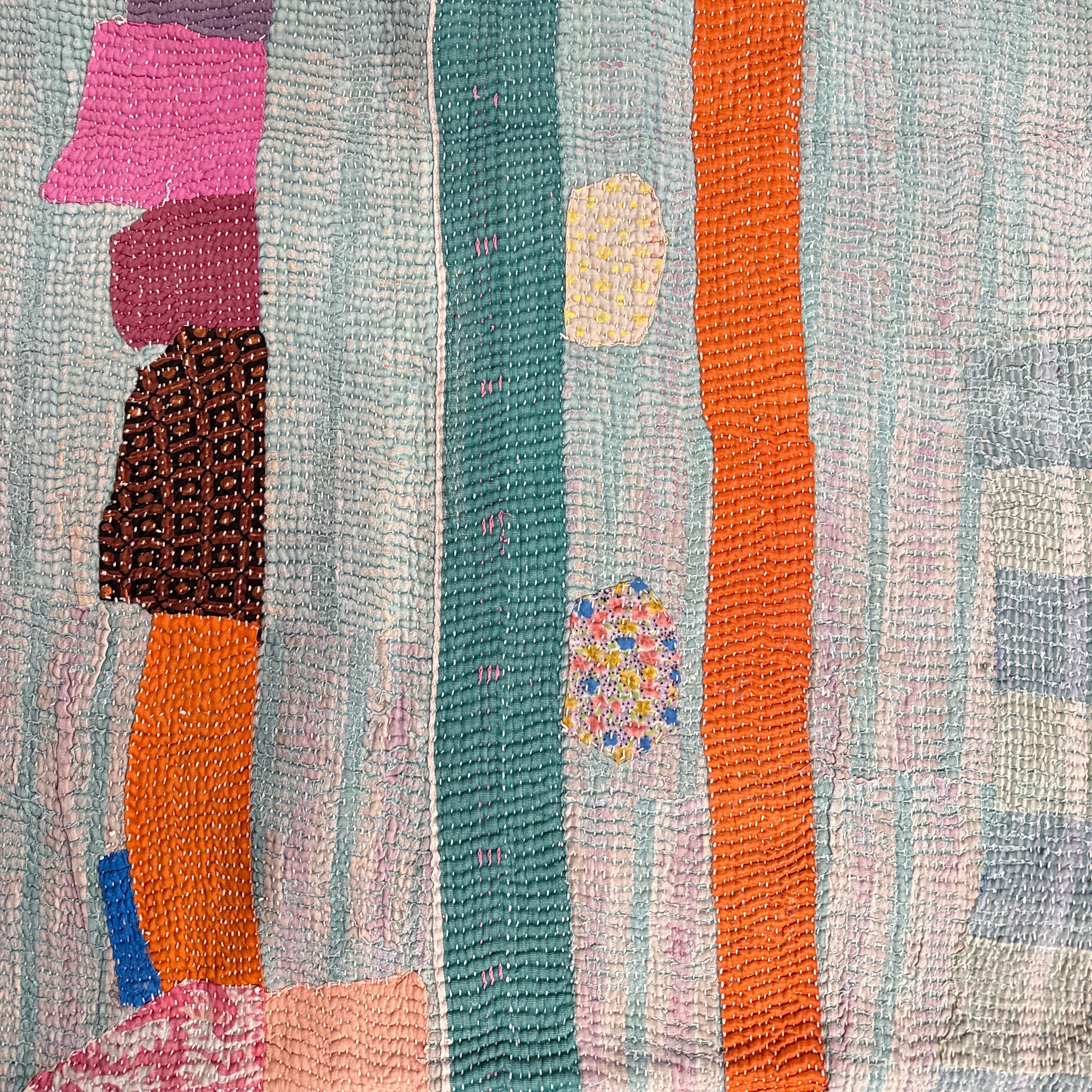 Handmade Kantha Patchwork Quilt India - 32