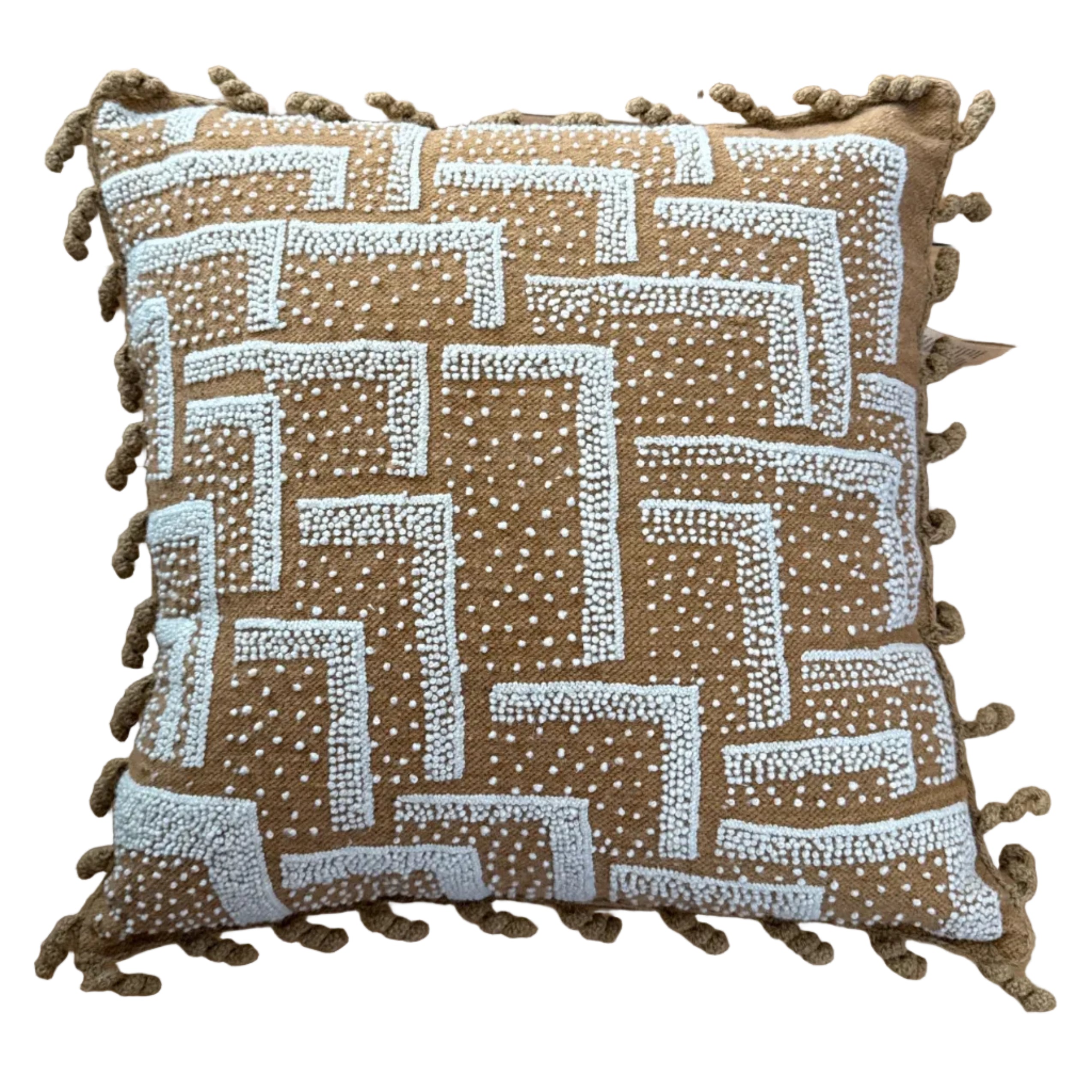Embroidered Corners Wool Pillow Peru (18x18)