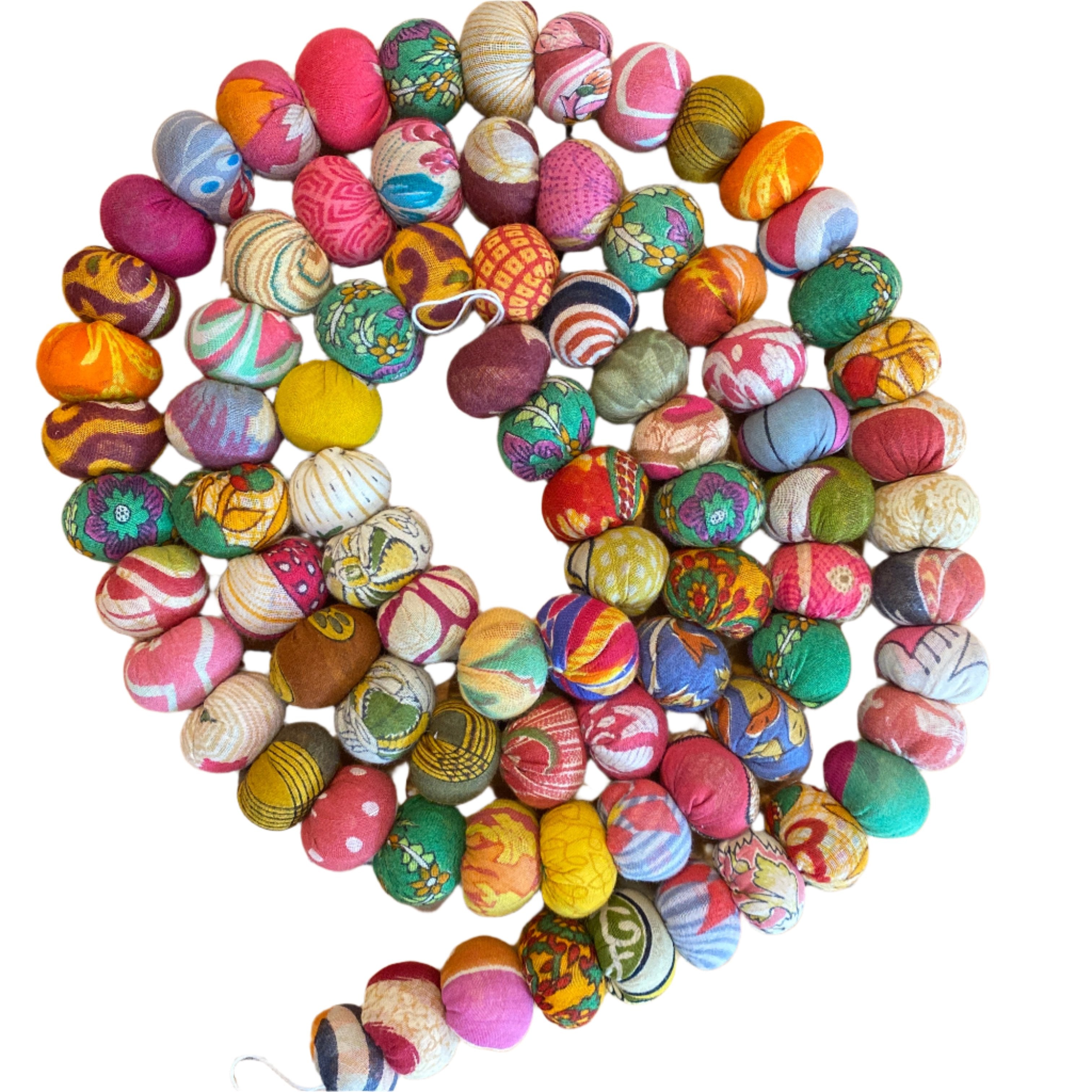 Upcycled Saree Wrapped Bead Garland - India