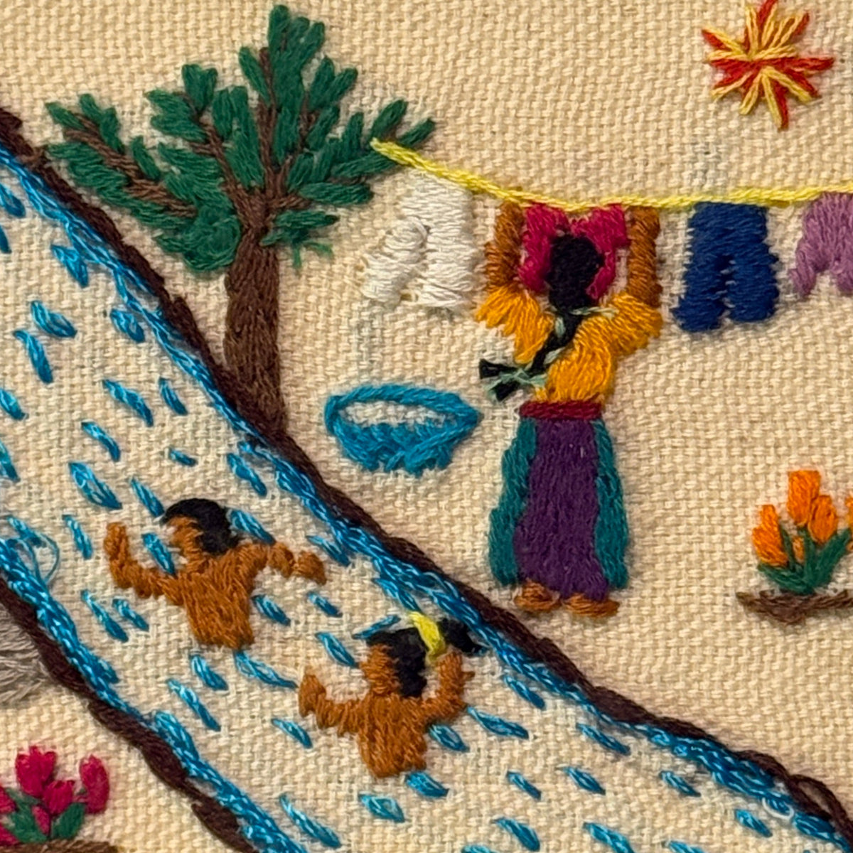 Embroidered River Life Frame Mexico