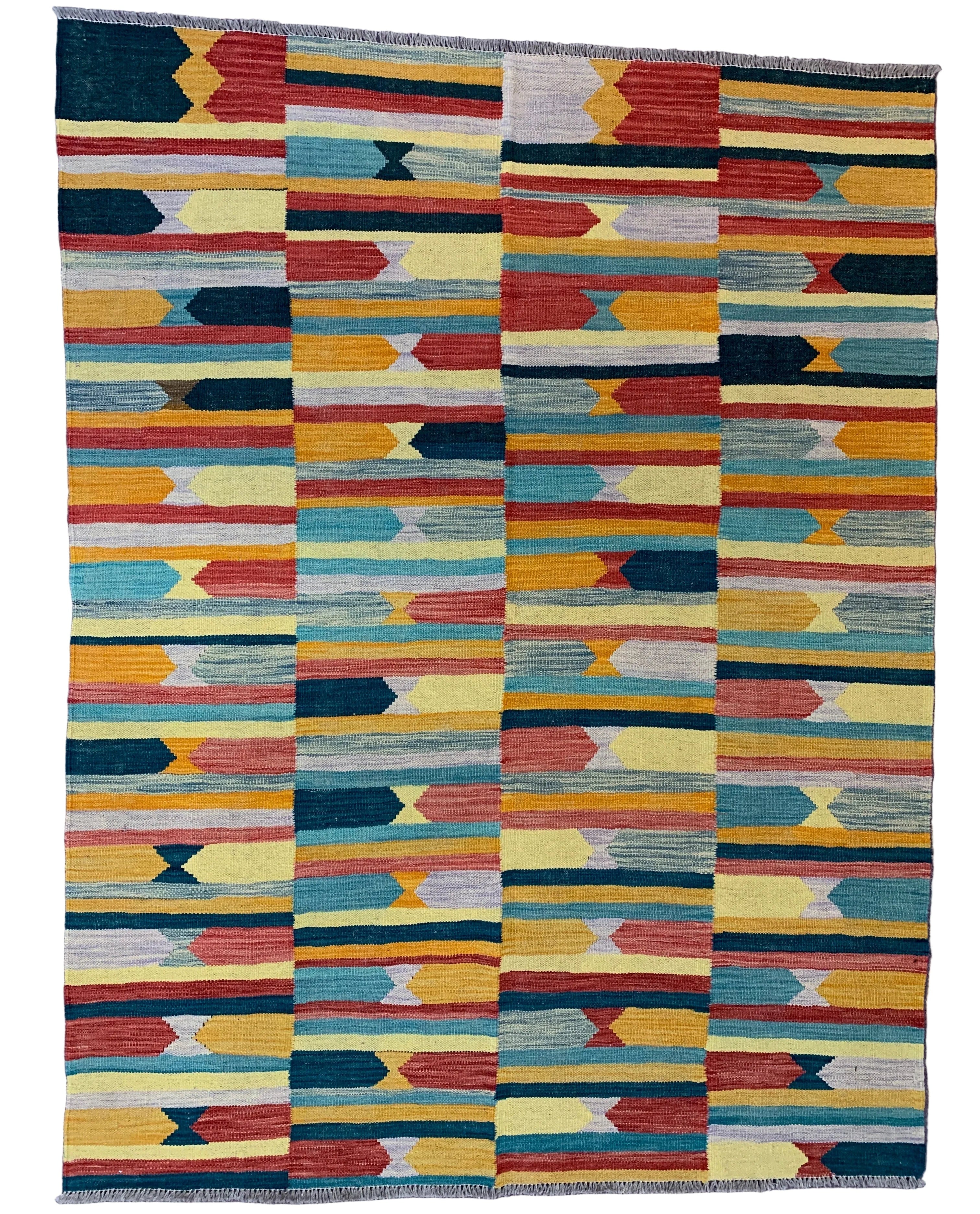 Handwoven Large Kilim Afghanistan (5x7) - 026