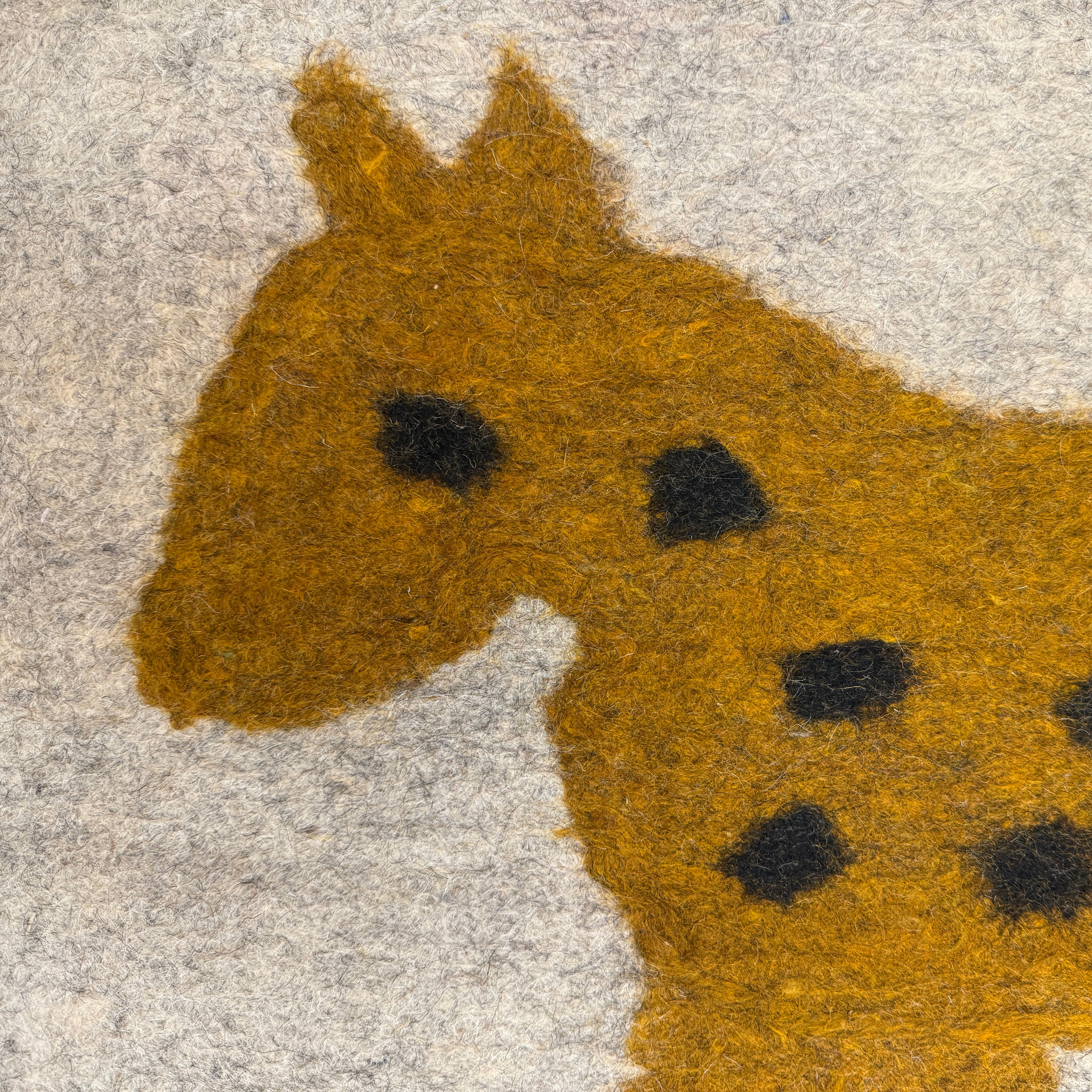 Handmade Wool Felt Pony Ochre Rug Afghanistan (30x48)