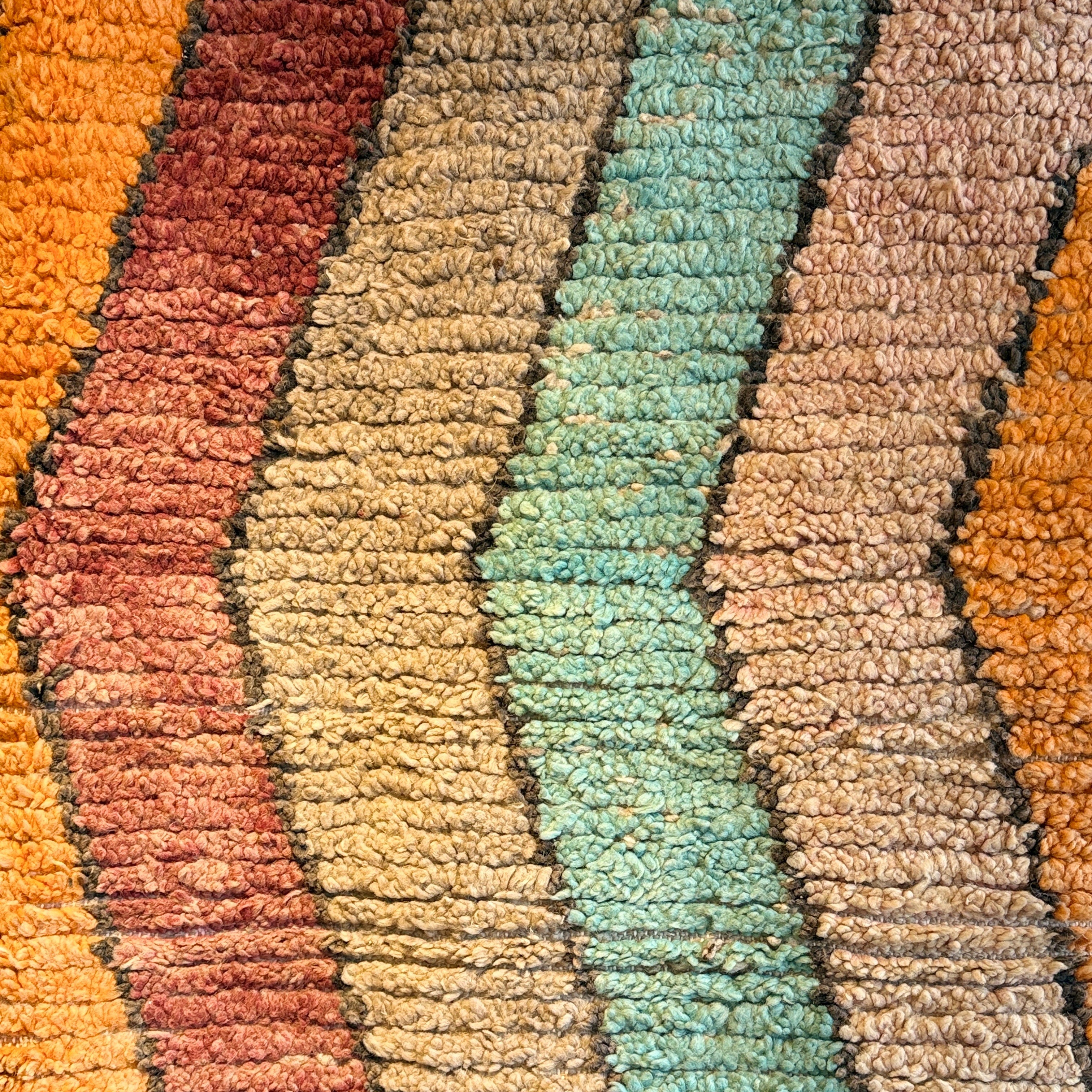 Handwoven Boujaad Wave Wool Rug Morocco (54" x 94")