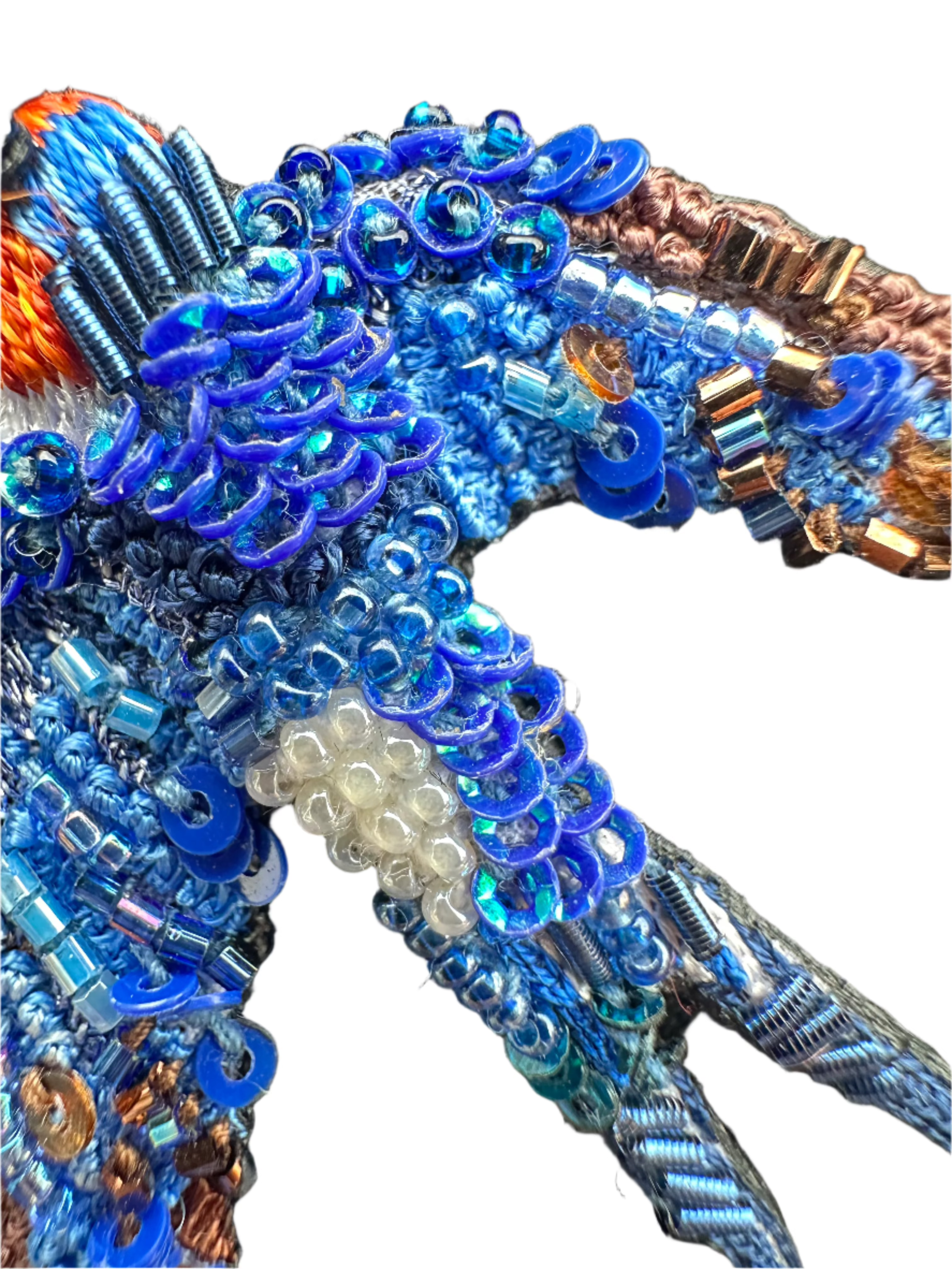 Embroidered Brooch India - Flying Swallow