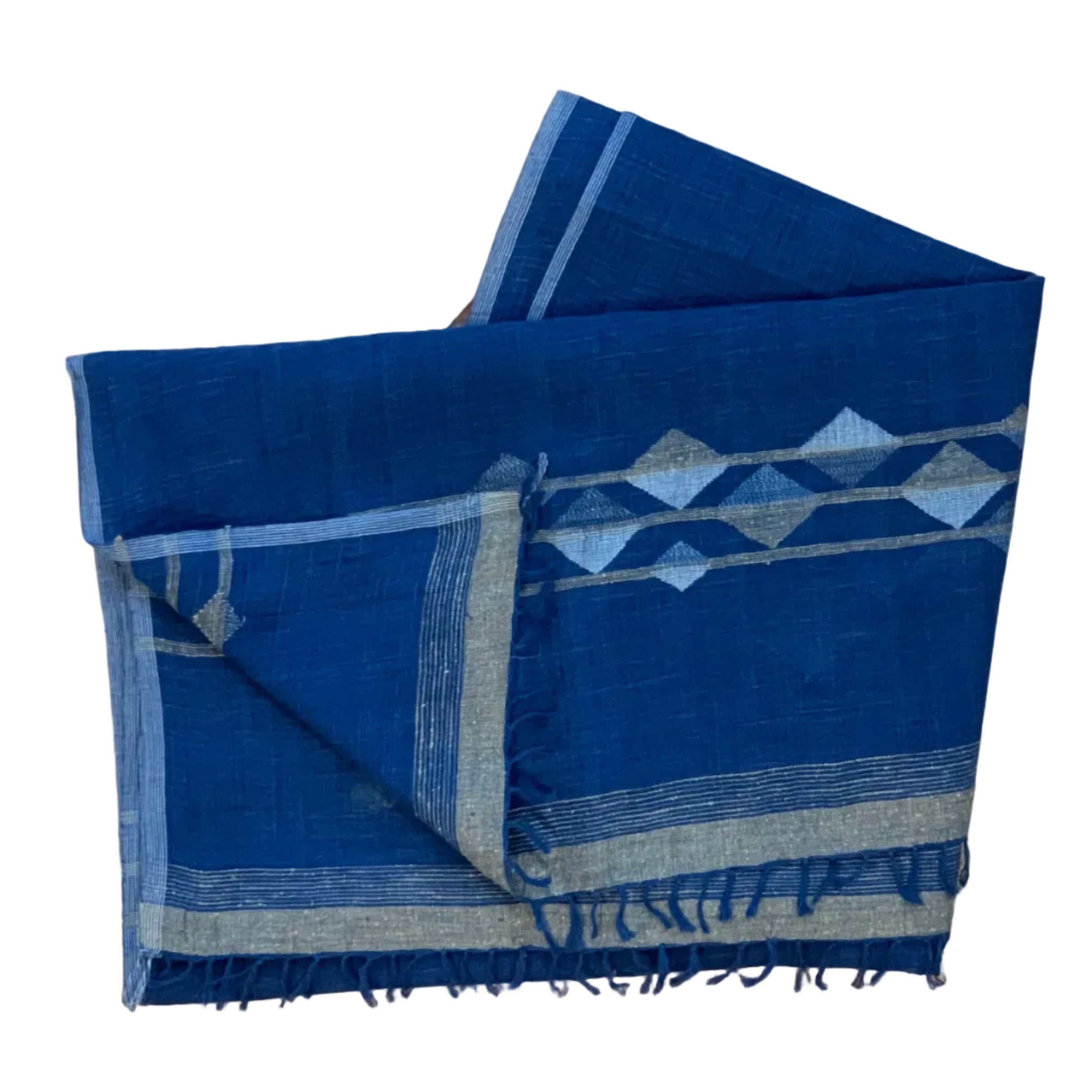Handwoven Jamdani Waves Cotton Scarf India