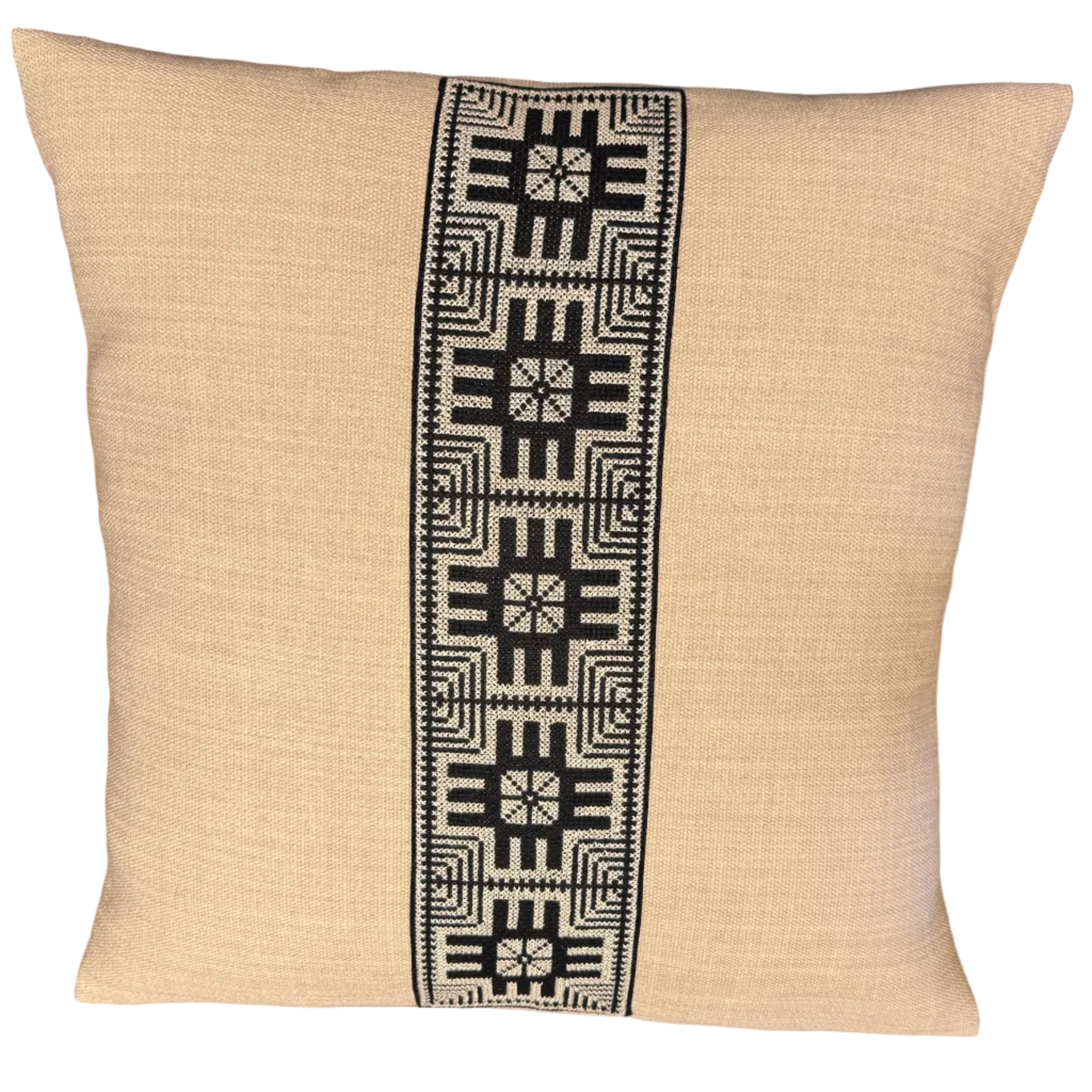 Embroidered Moon Cream Pillow Palestine (18 x 18)
