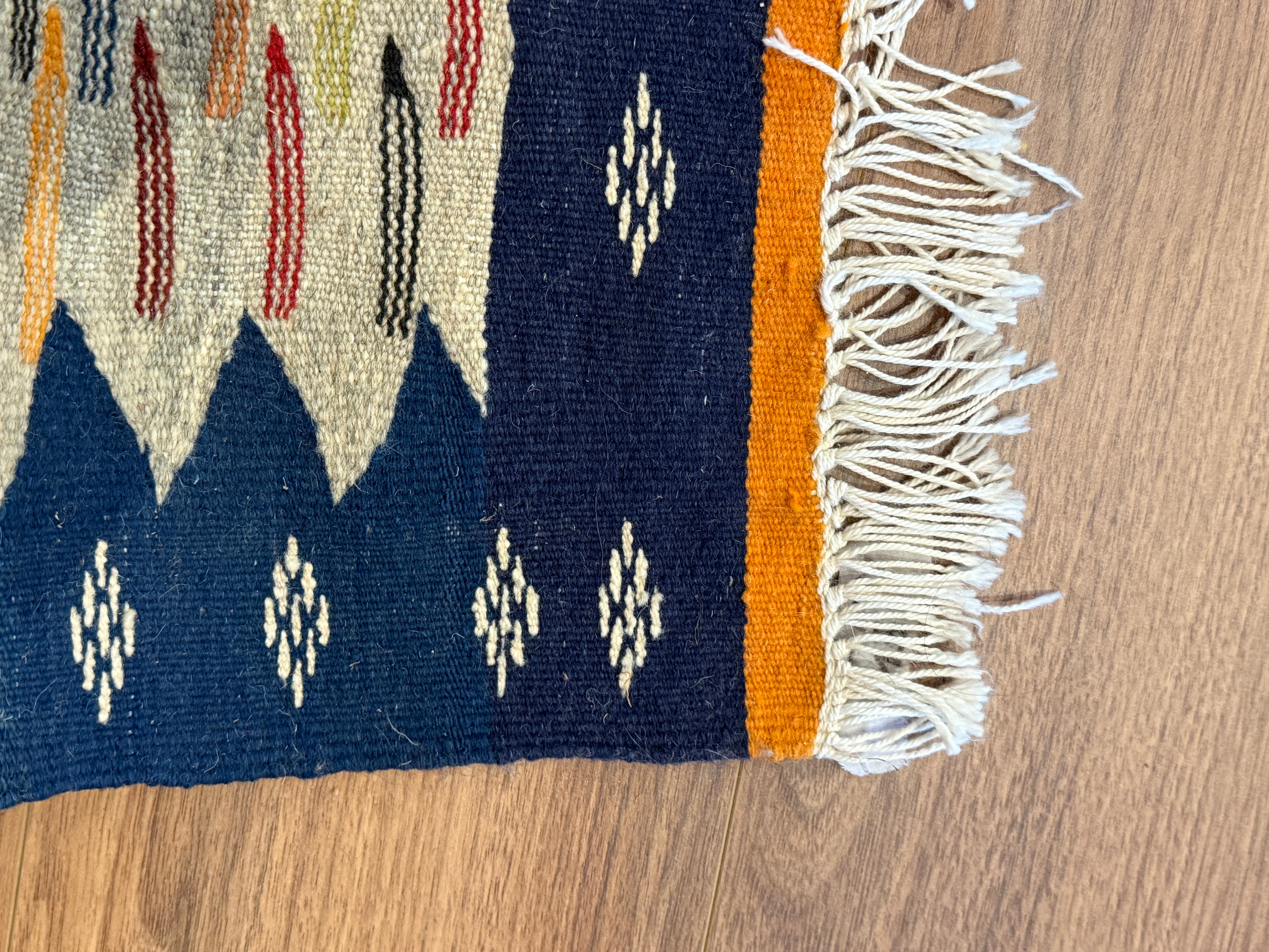 Handwoven Kharita Map Tapestry Wool Rug Morocco - Warm (57" x 100")
