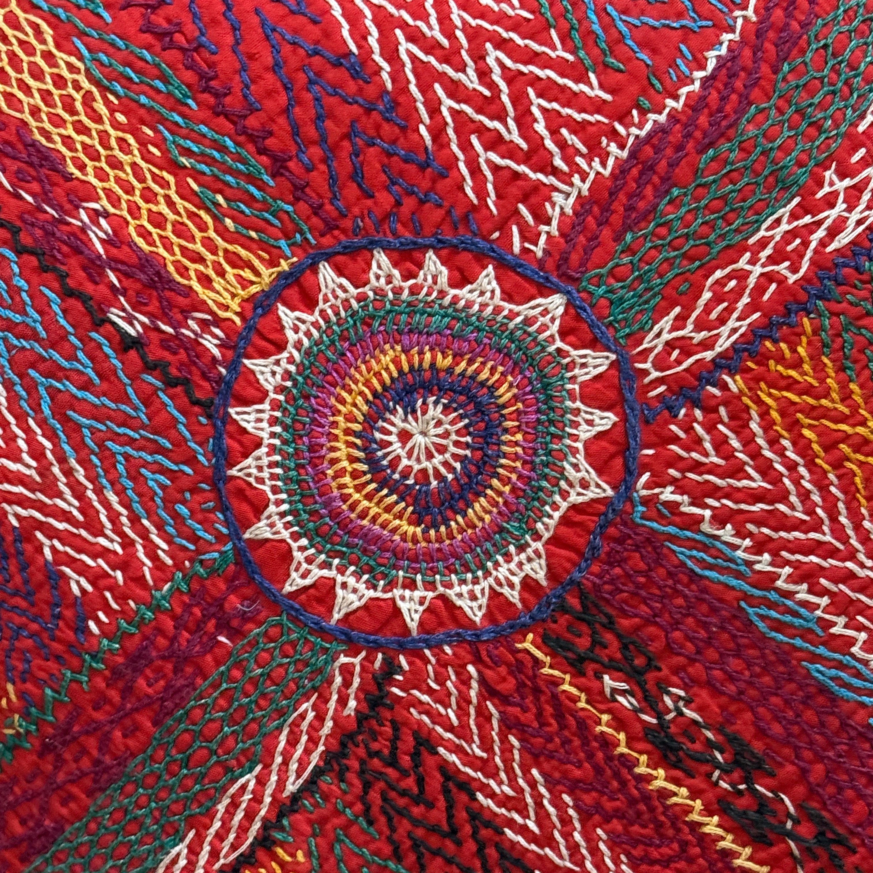 Hand Stitched Vintage Banjara Pillow India 18 x 18