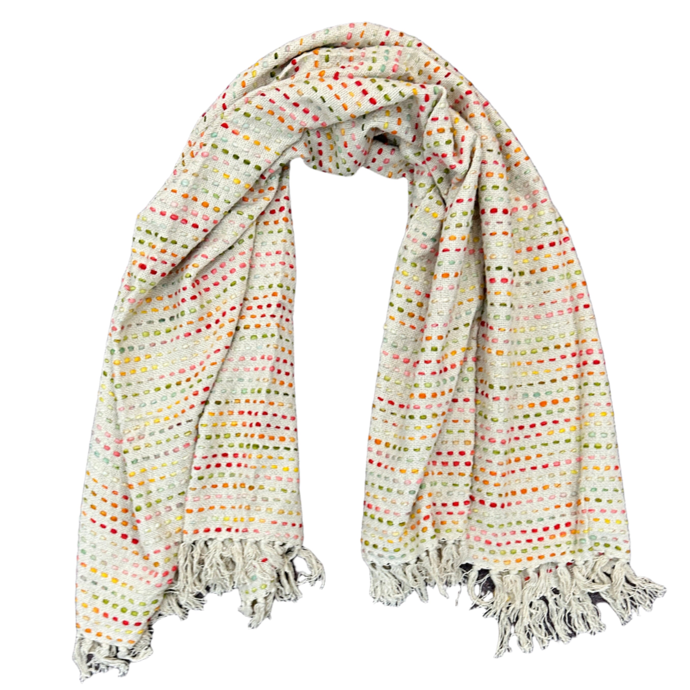 Handwoven Recycled Cotton Multicolor Throw India