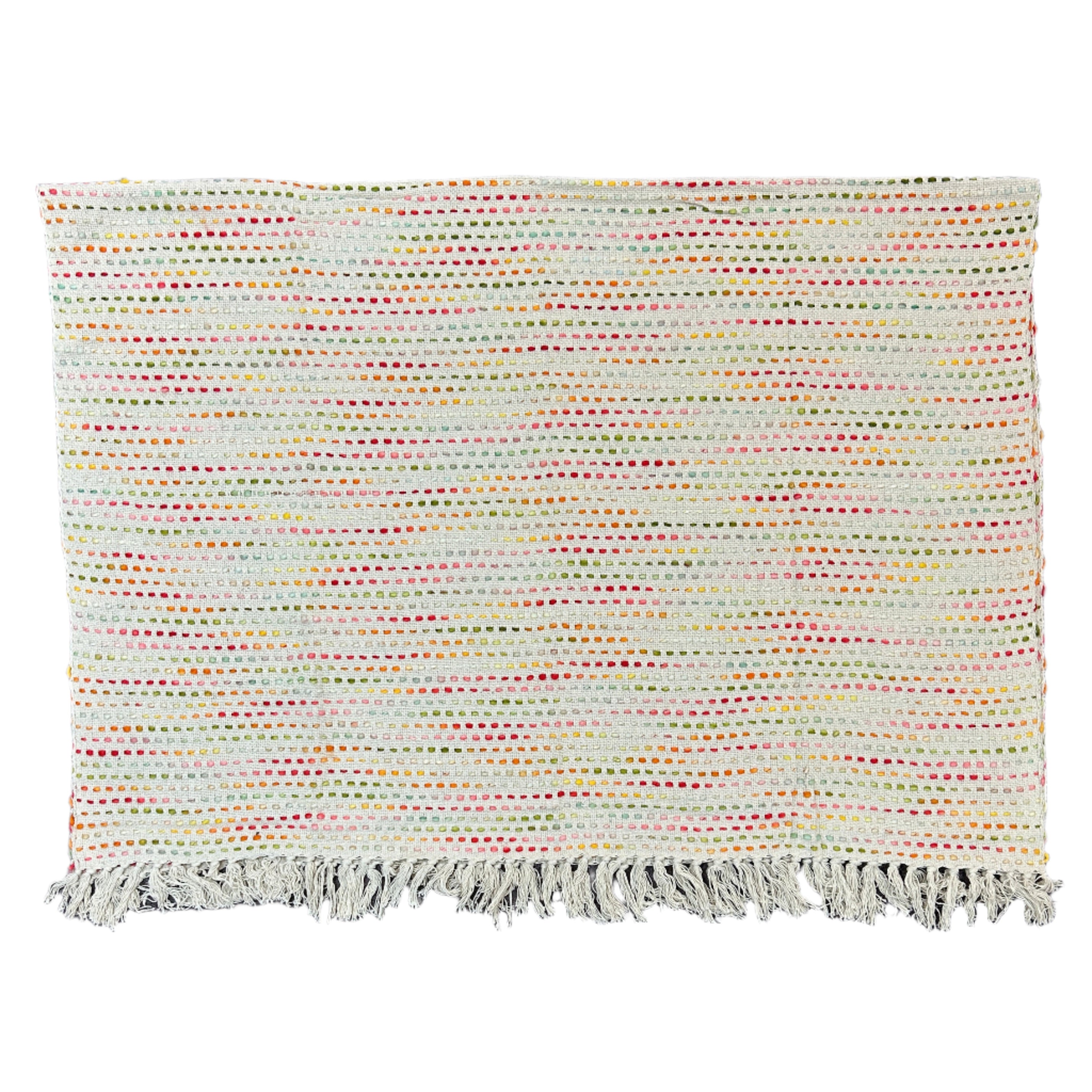 Handwoven Recycled Cotton Multicolor Throw India