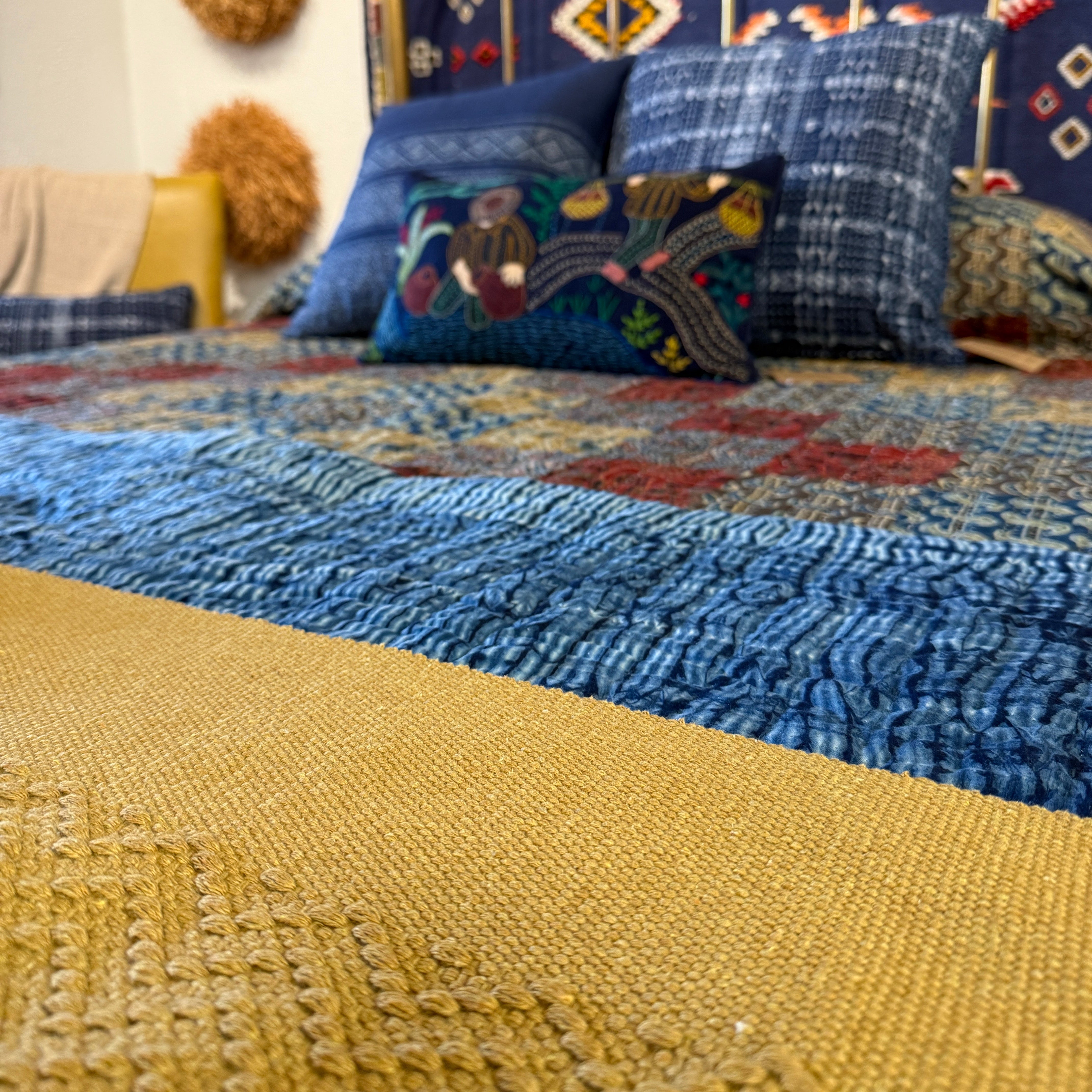 Hand Woven Jalieza Goldenrod Table Runner Mexico