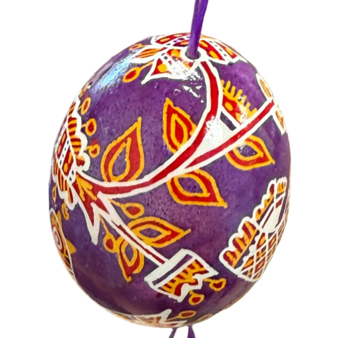 Hand Painted Pysanka Purple Easter Egg Ukraine