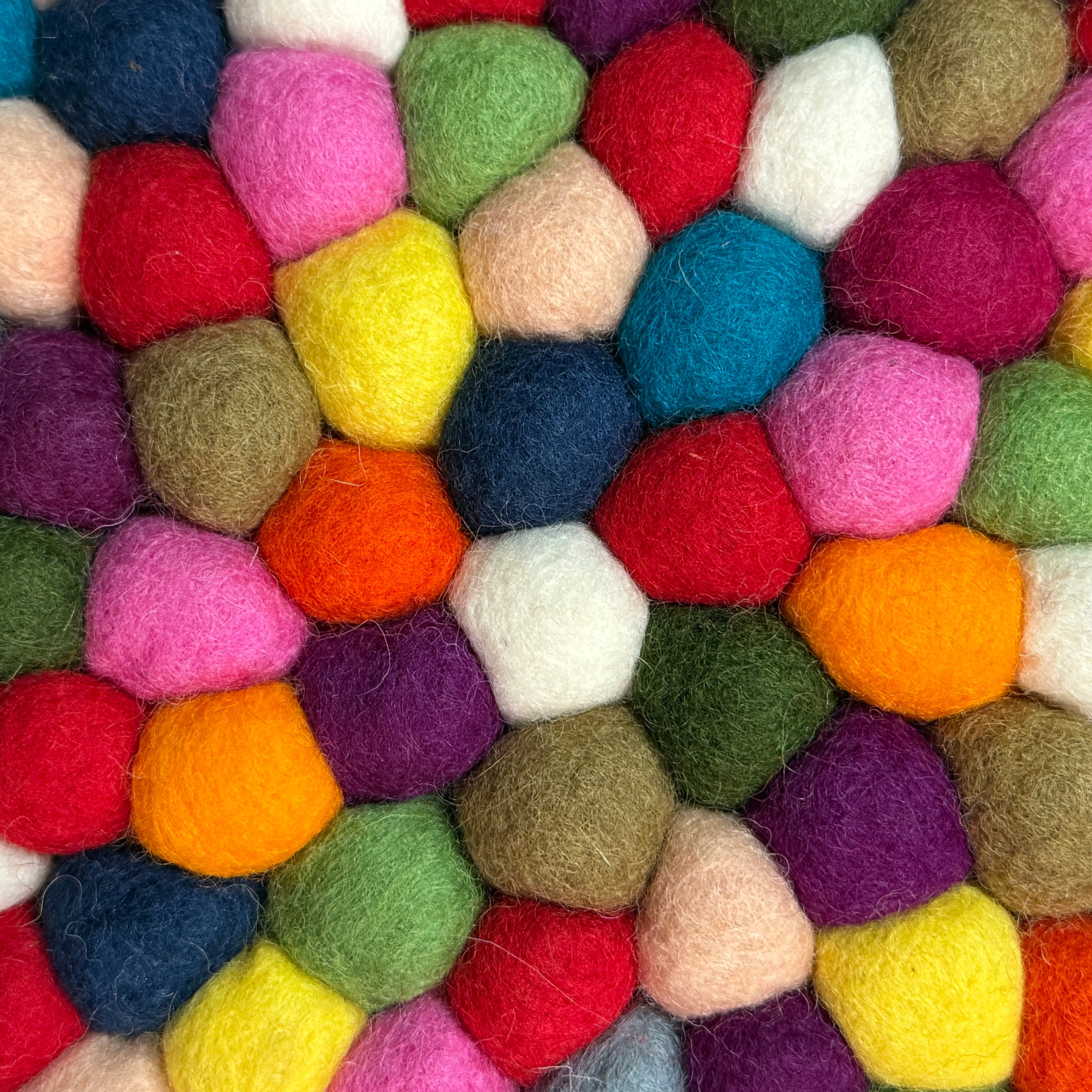 Handmade Colorful Felt Trivet Nepal