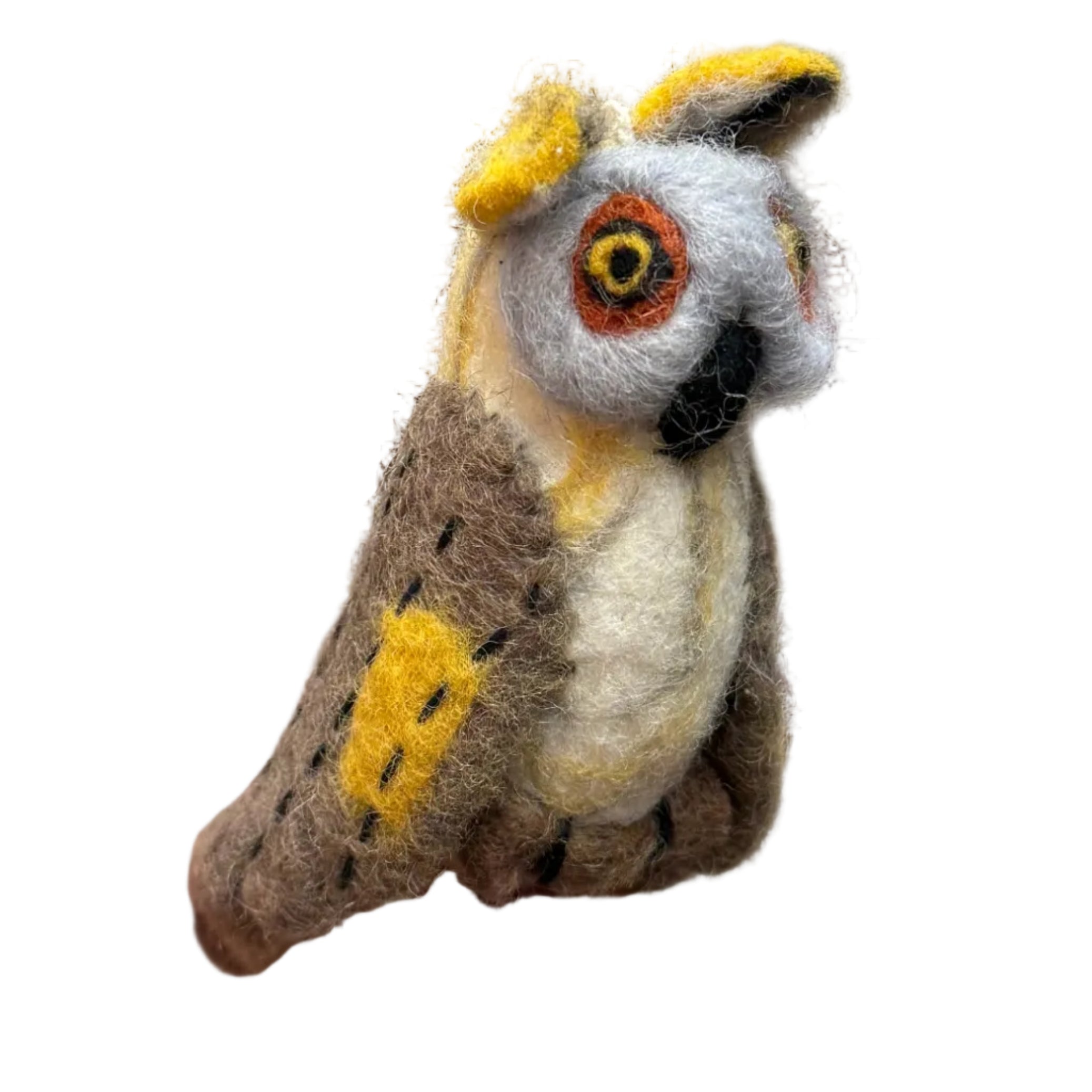 Handmade Wool Felt Owl Bird Collection Nepal