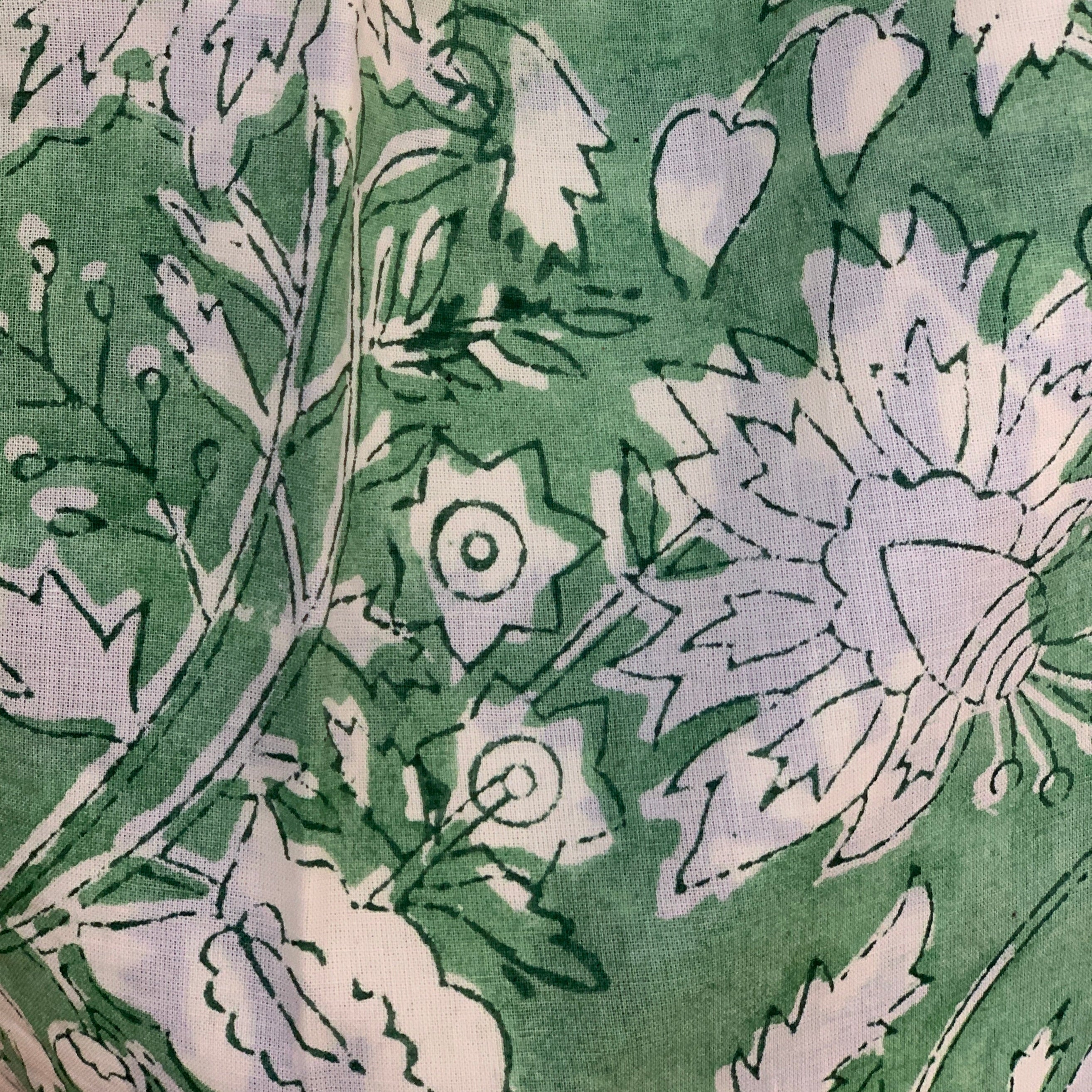 Handmade Block Printed Blue & Green Reversible Apron India