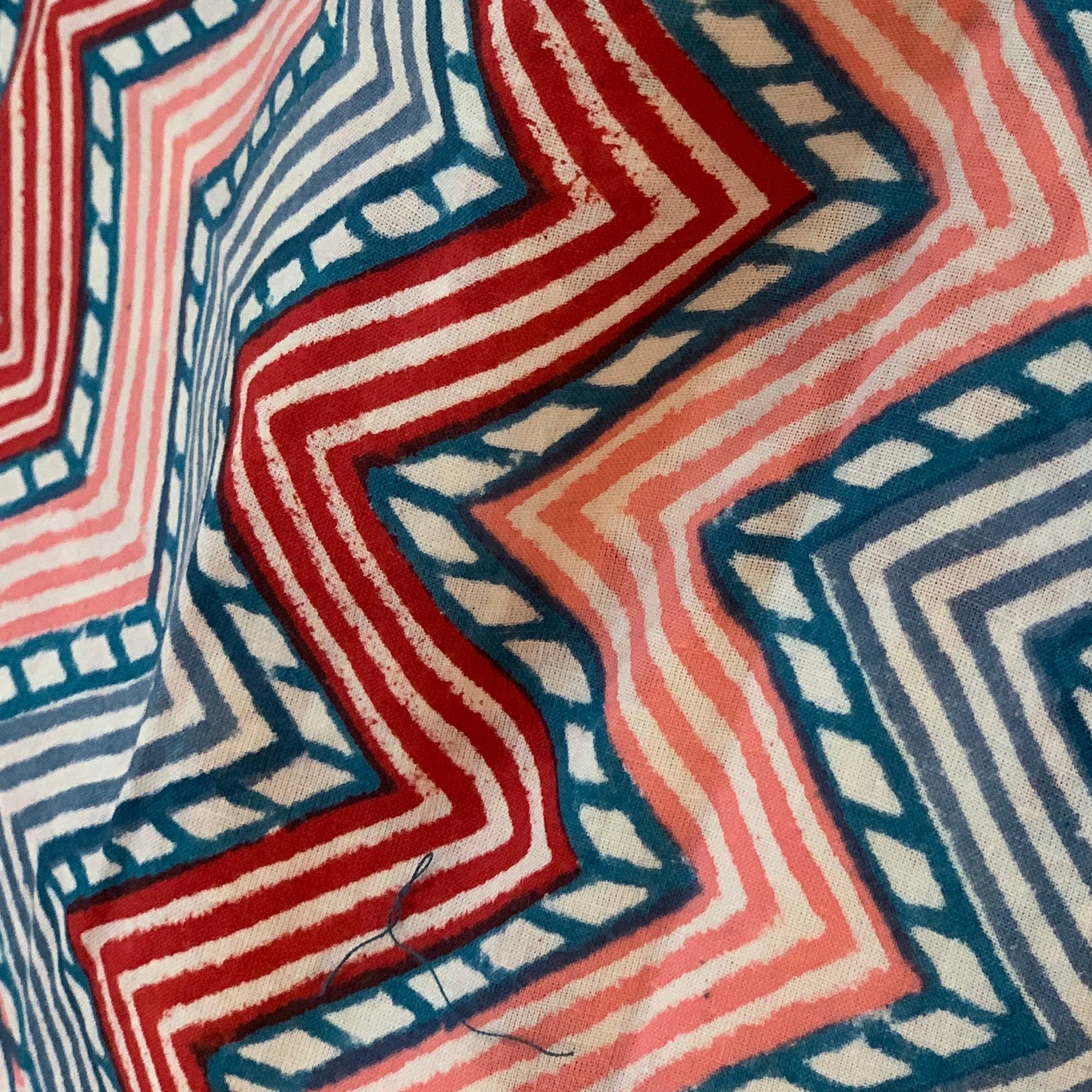 Handmade Block Printed Red Reversible Apron India