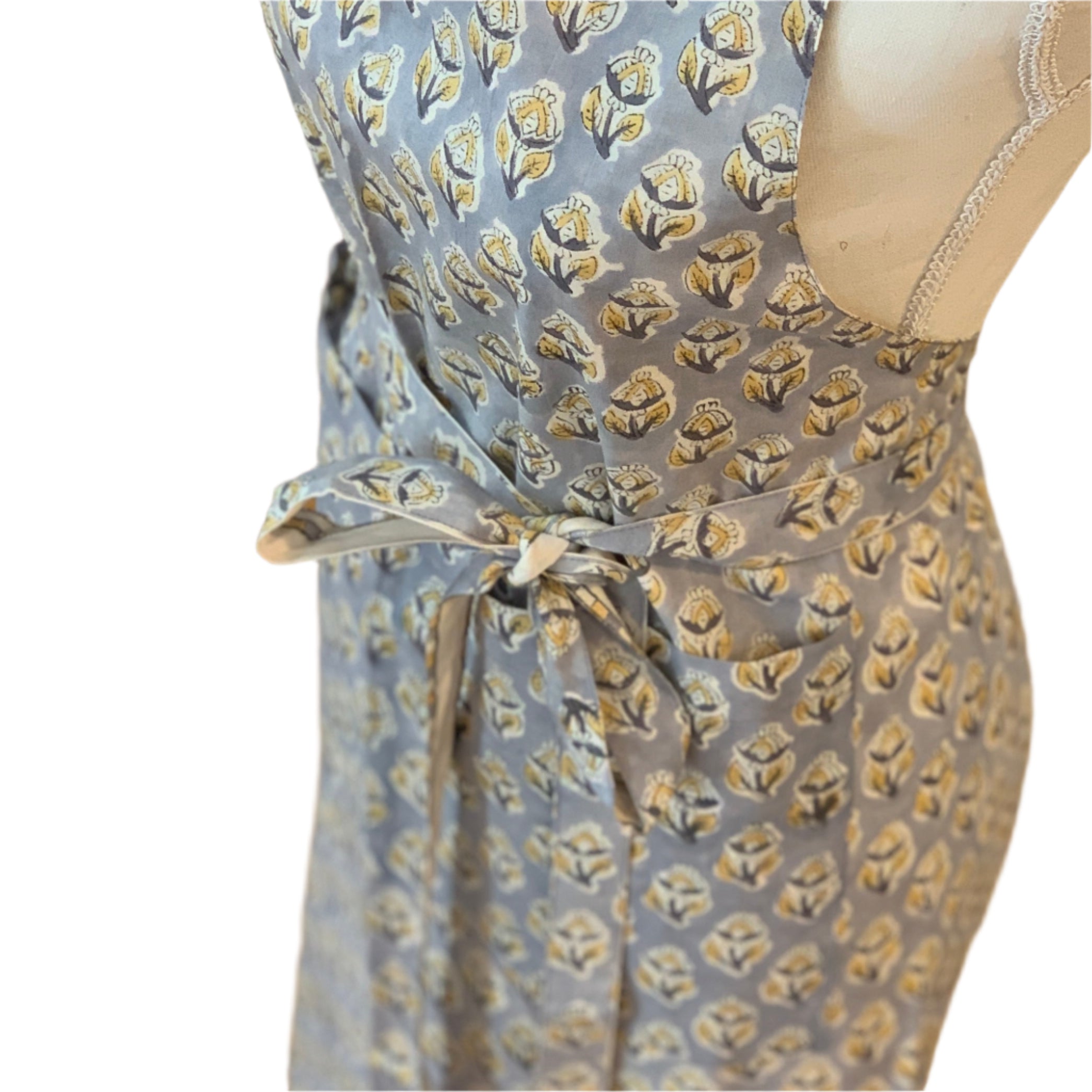 Handmade Block Printed Light Reversible Apron India