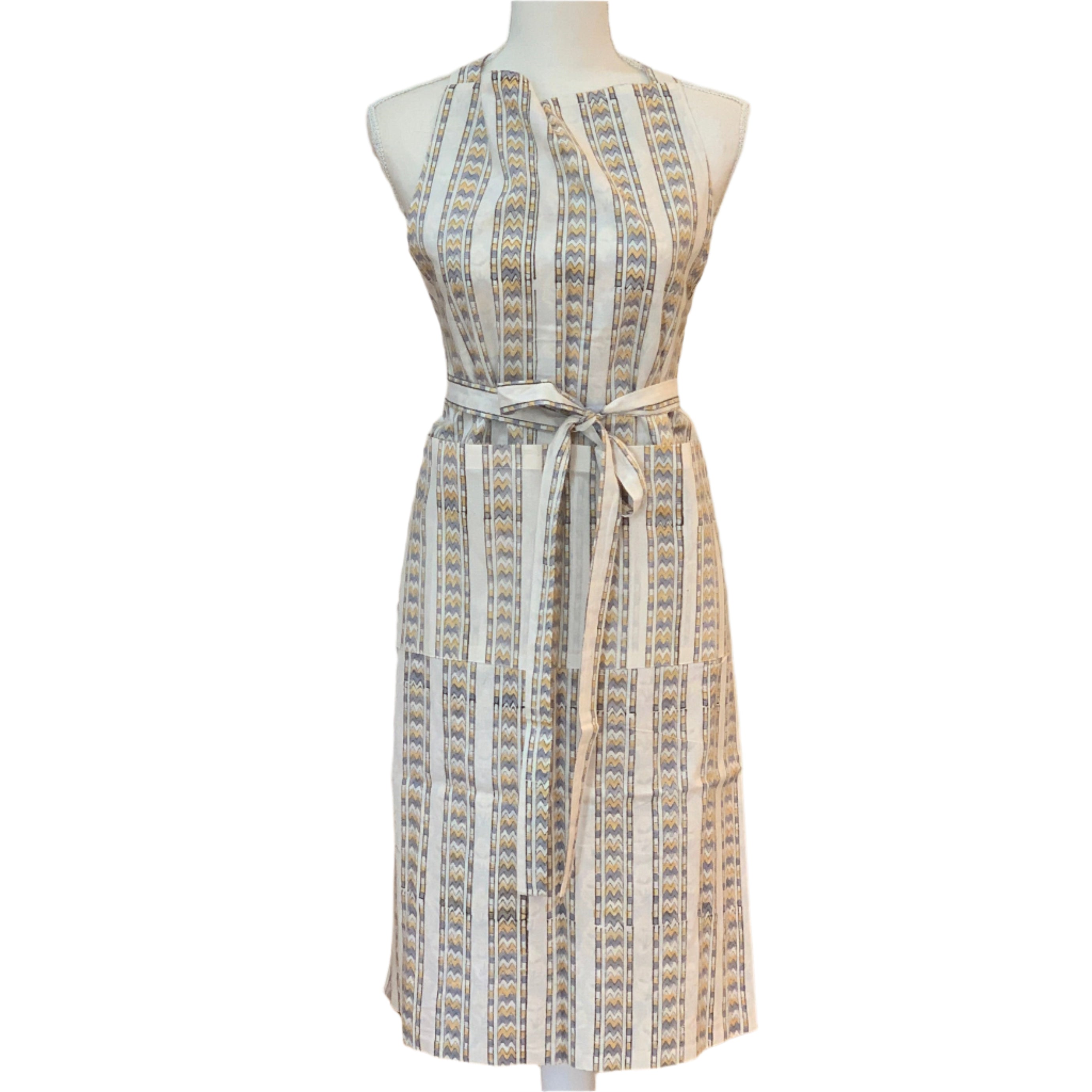 Handmade Block Printed Light Reversible Apron India