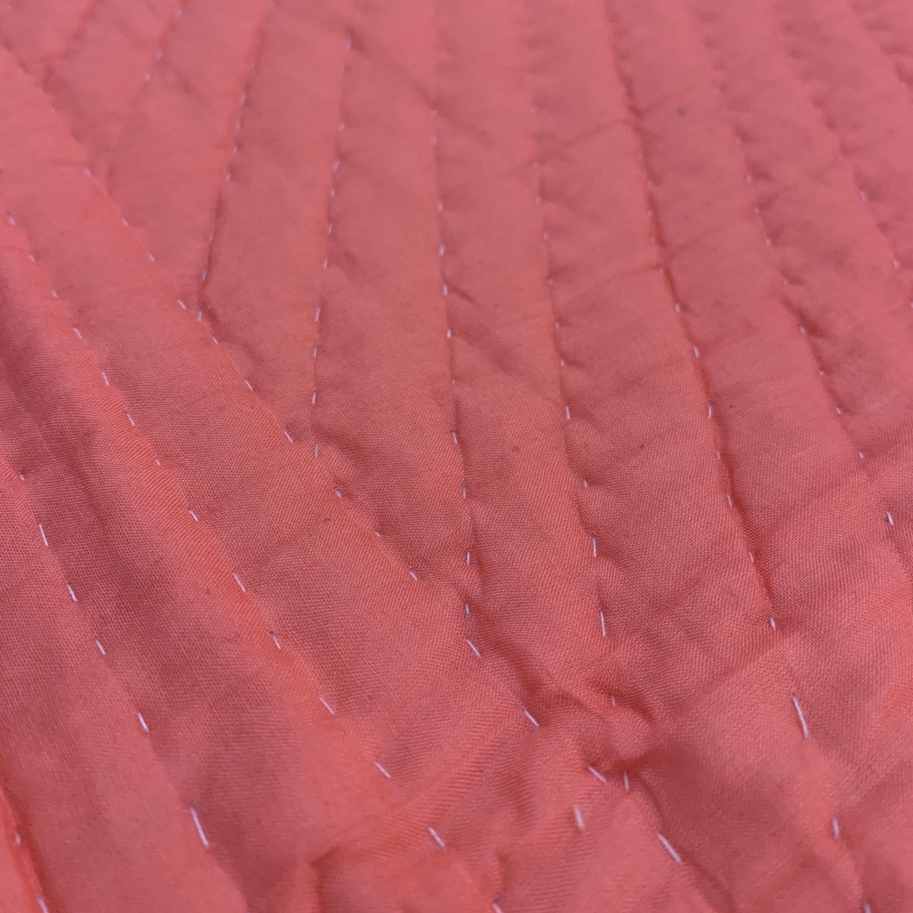 Hand Stitched Salmon Cotton Quilt King India