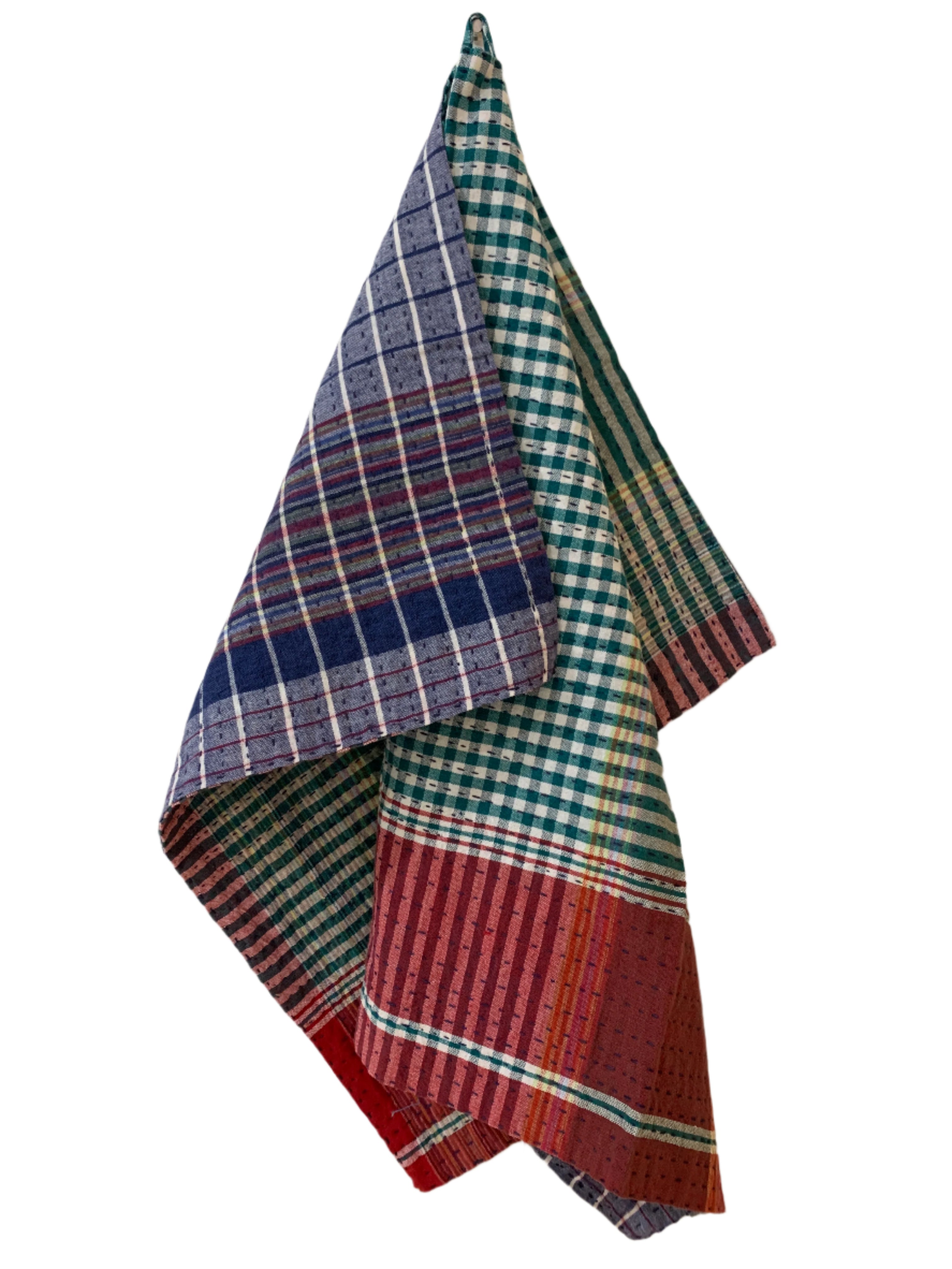 Handmade Stitched Red Cotton Traditional Gamcha Towel India