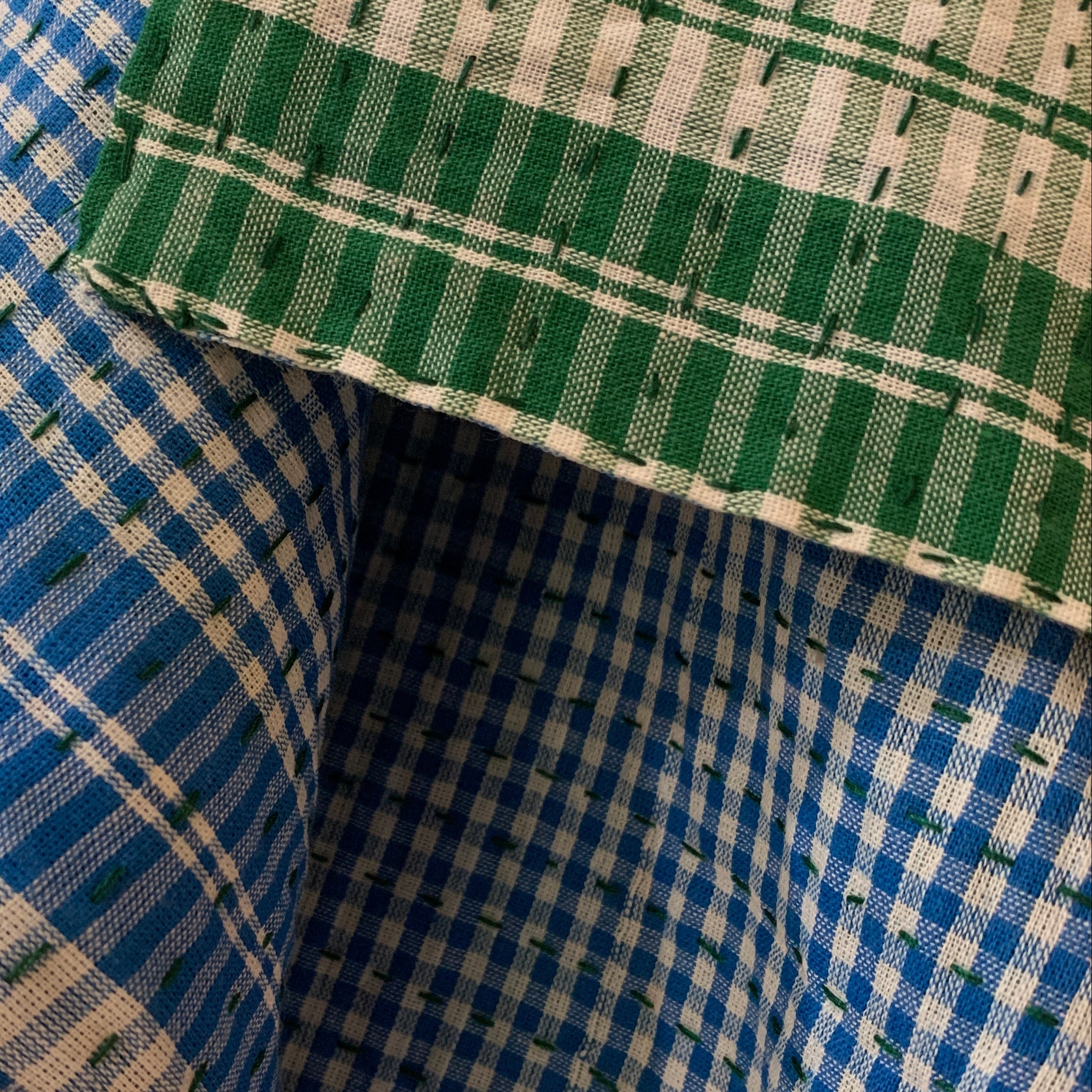 Handmade Stitched Blue Cotton Traditional Gamcha Towel India