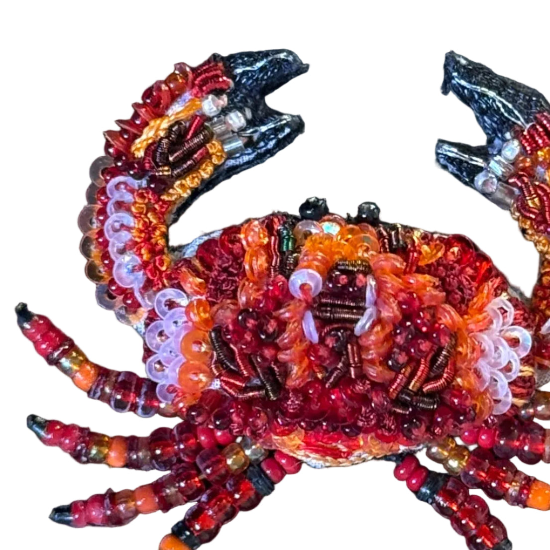 Embroidered Brooch India - Crab