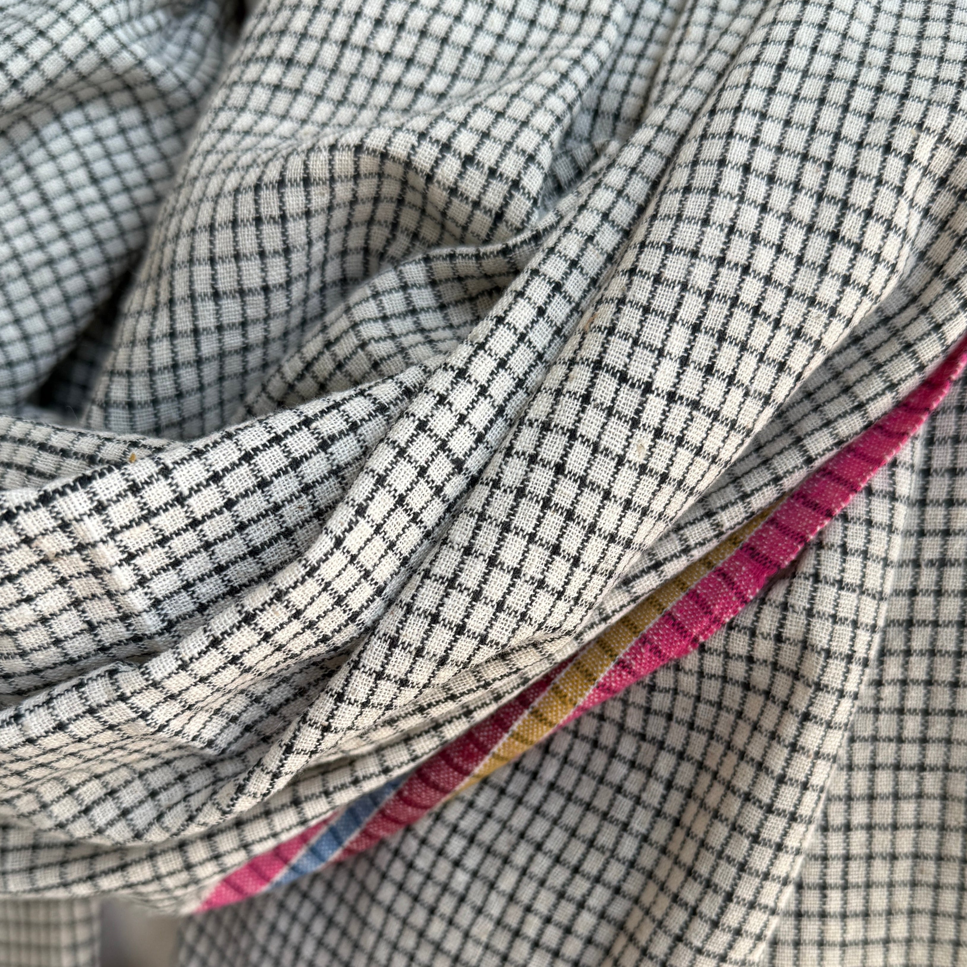 Handwoven Organic Cotton Checkered Dupatta Curtain/Throw India