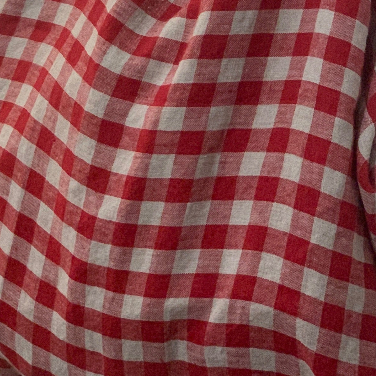 Linen Red Gingham Tote Bag Lithuania
