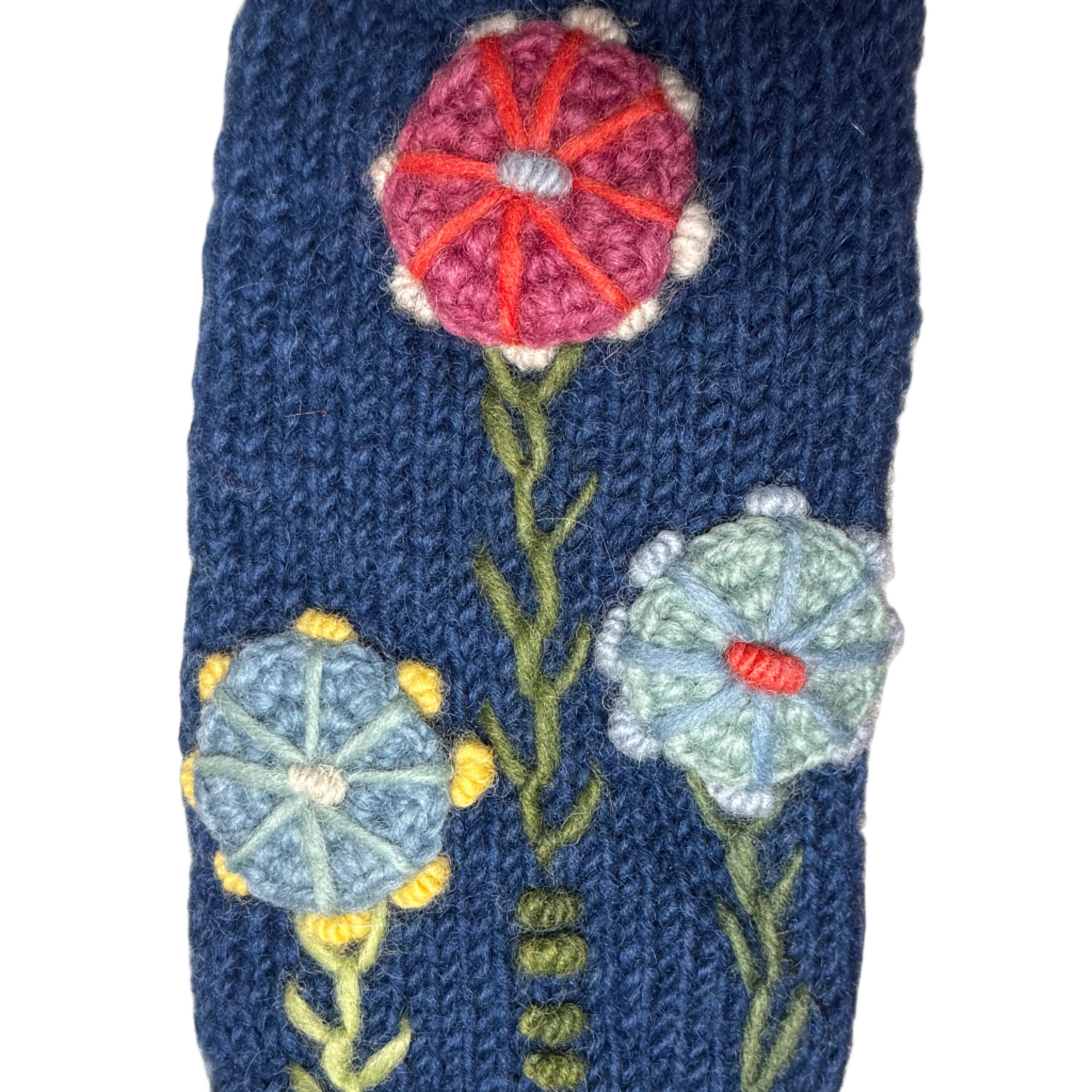 Wool Knit Blue Mitten Nepal