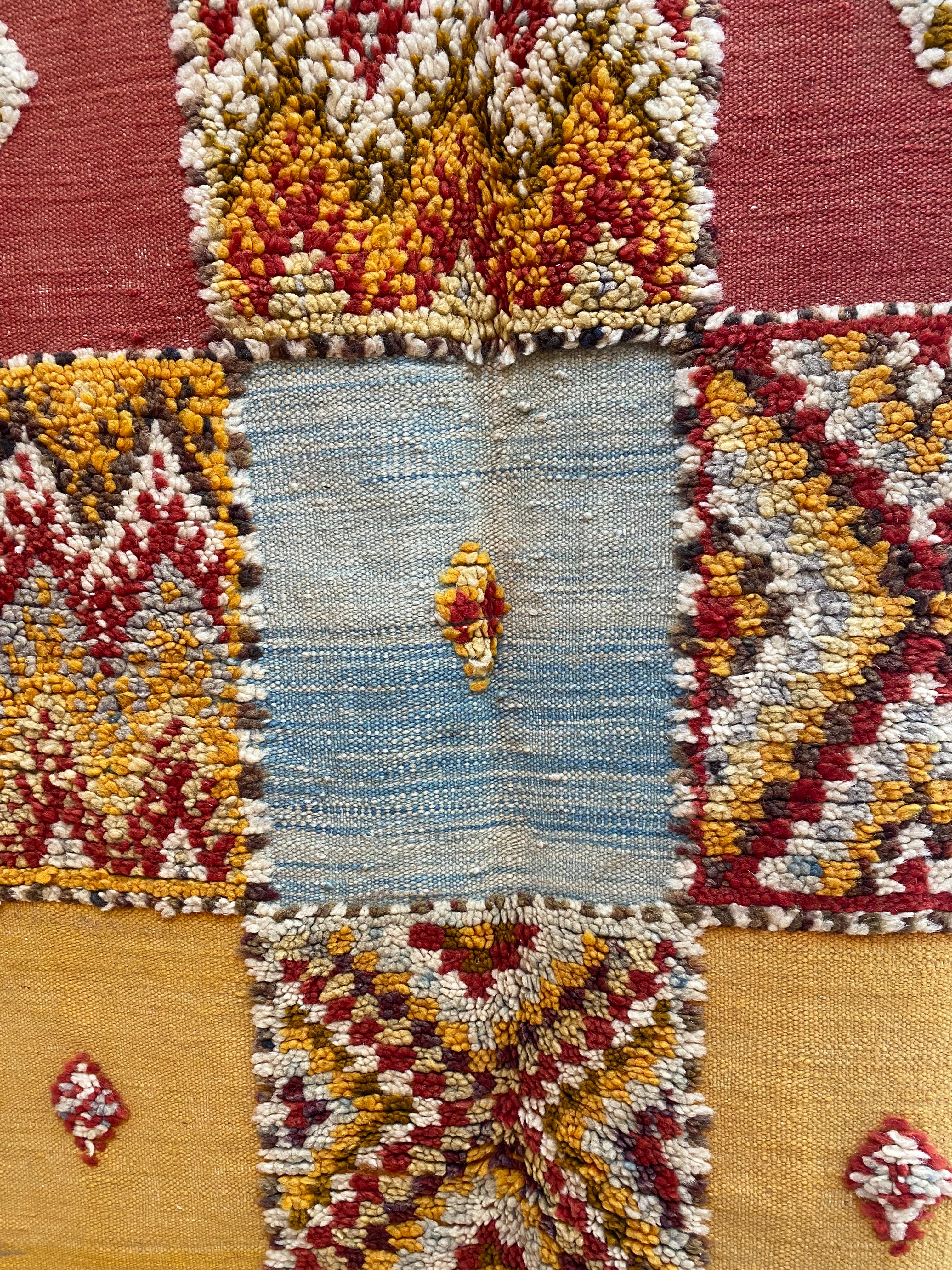 Handwoven Boutilwah Tapestry Wool Rug Morocco (52" x 94")