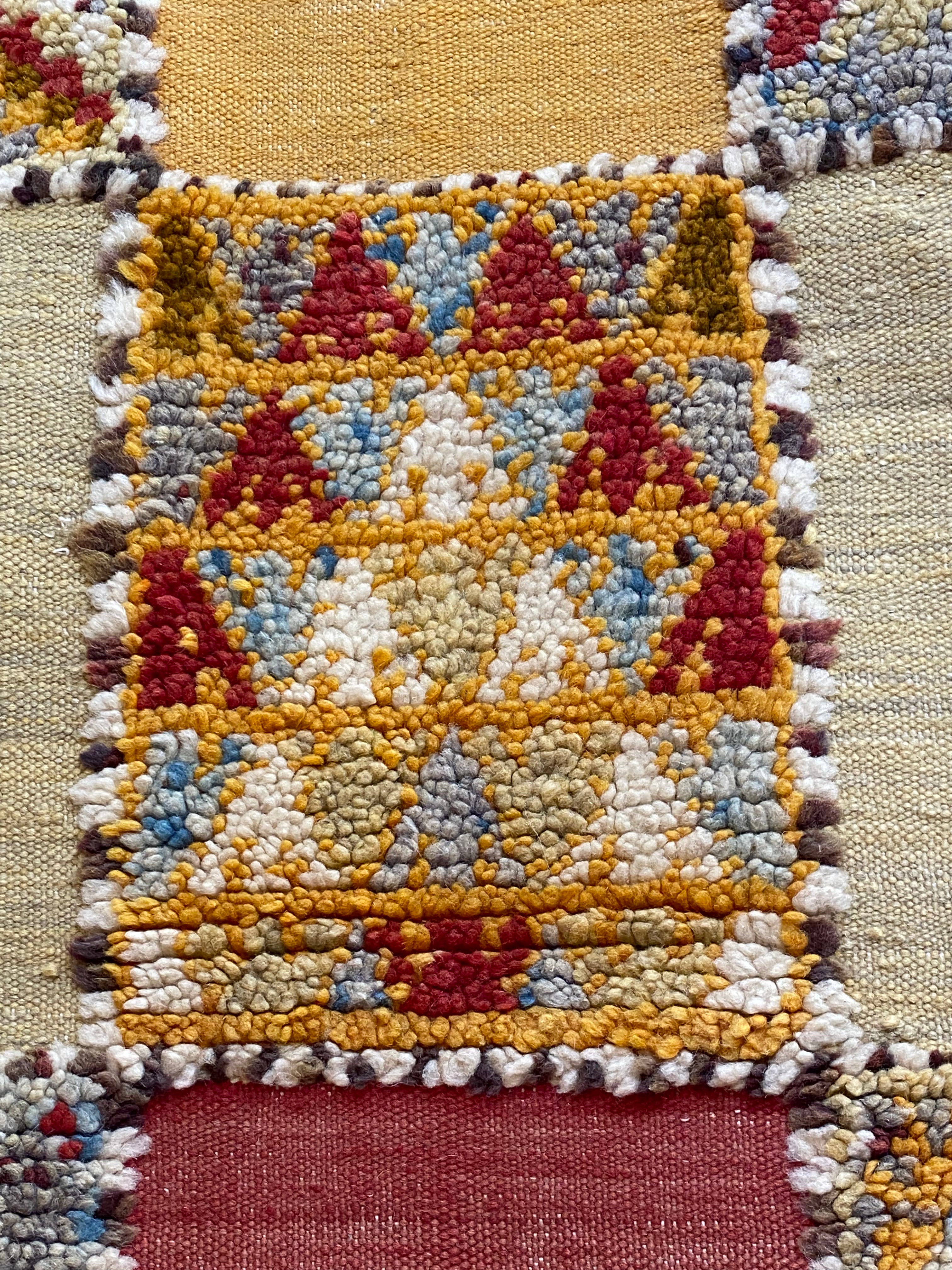 Handwoven Boutilwah Tapestry Wool Rug Morocco (52" x 94")