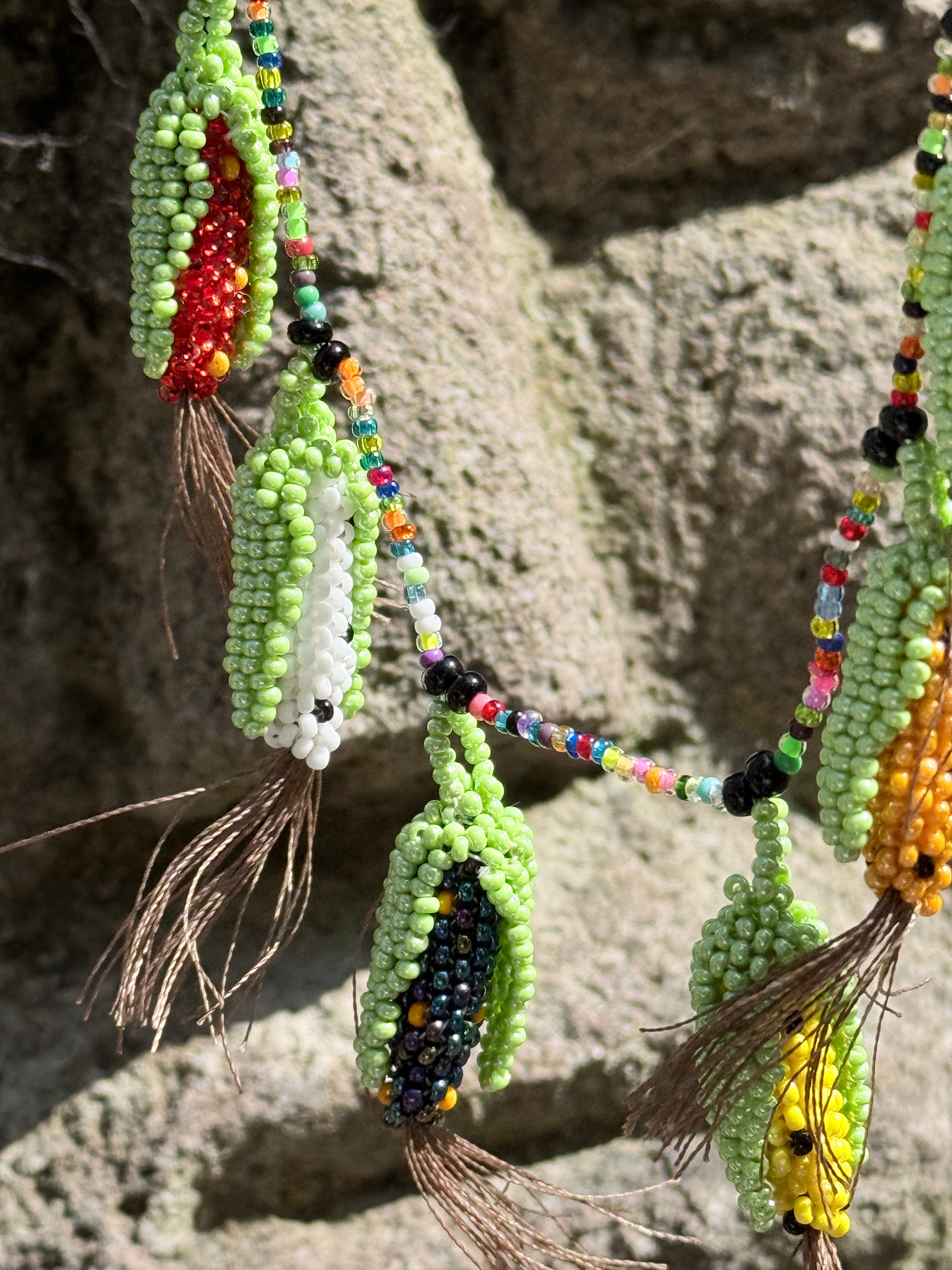 Handmade Beaded Corn Necklace Guatemala
