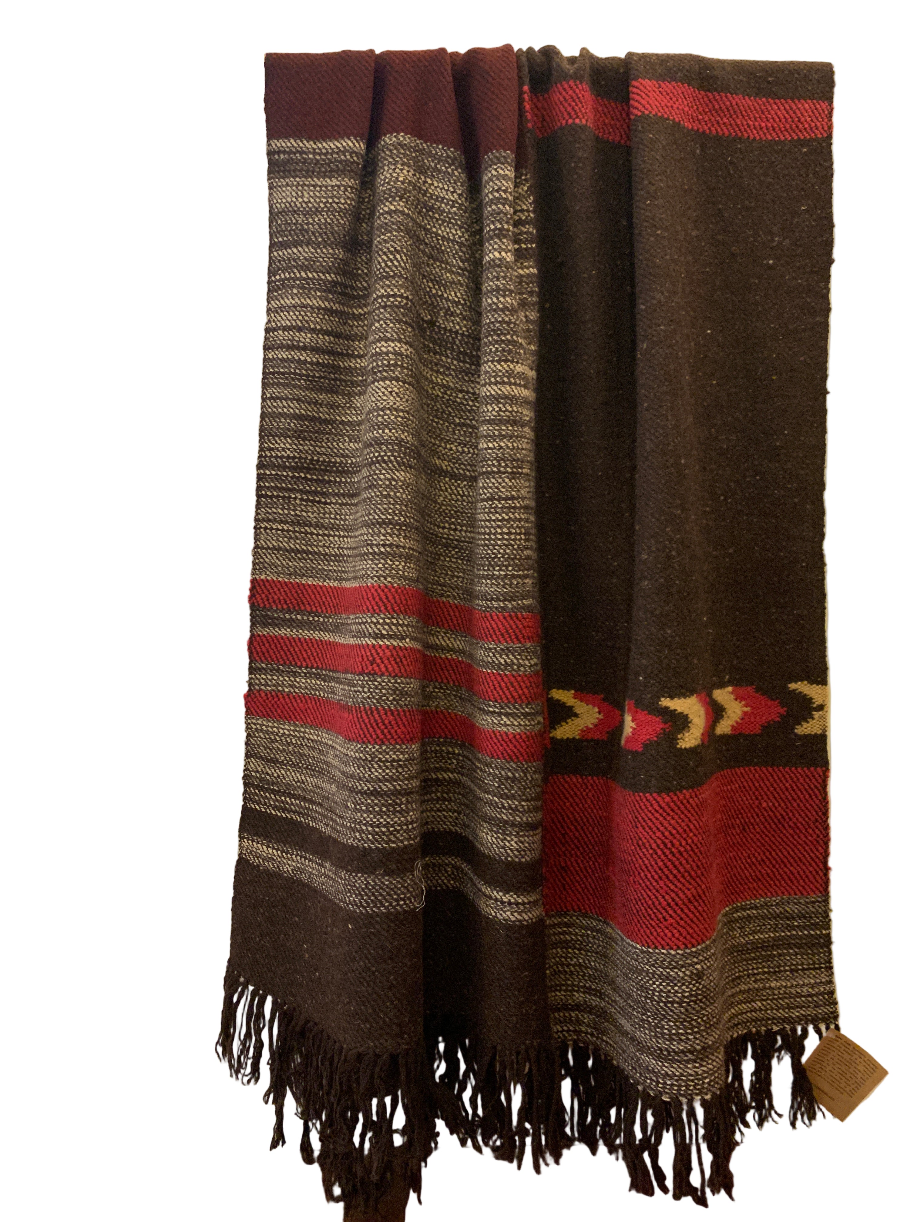 Handwoven Himalayan Wool Raspberry Throw India