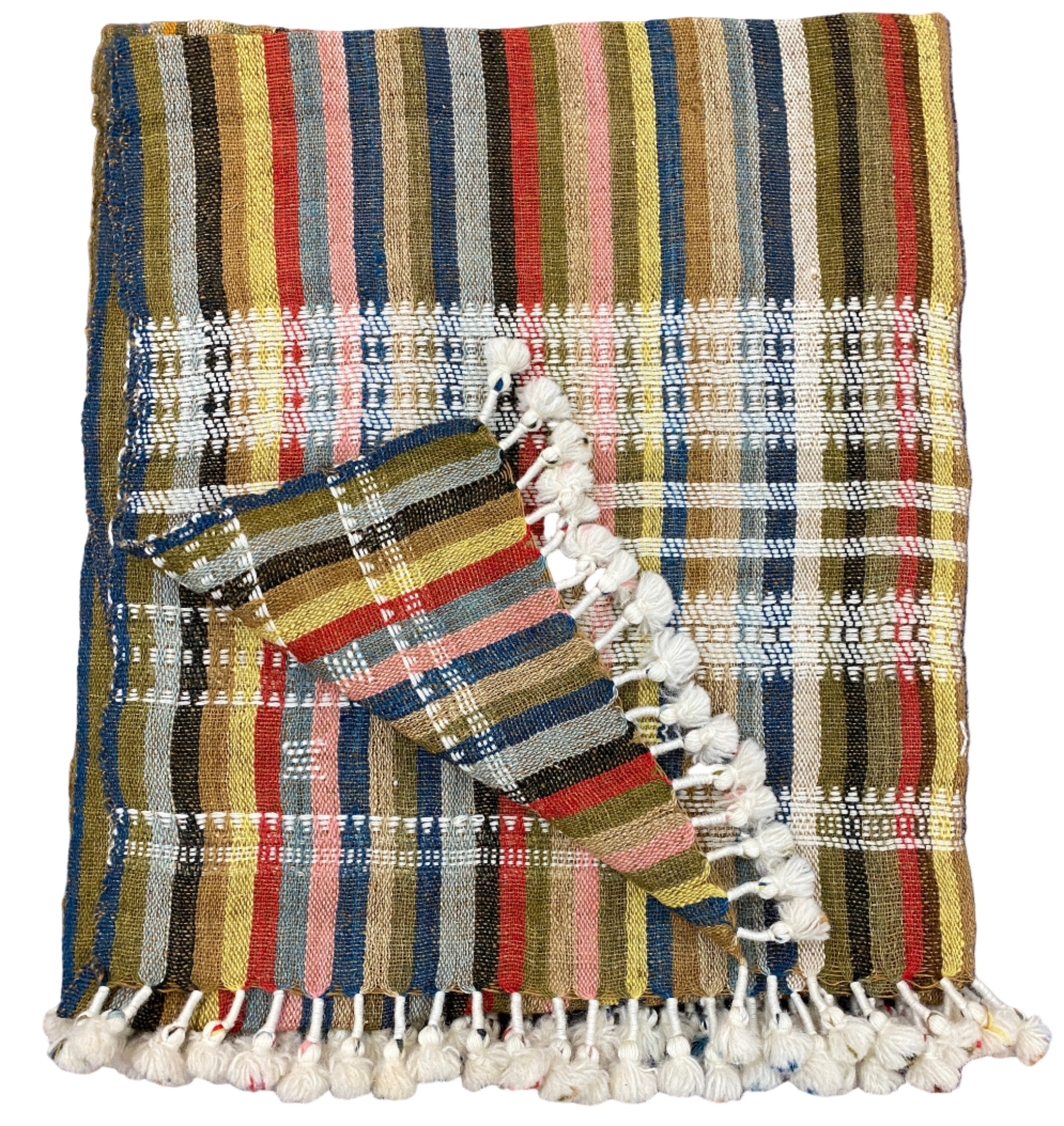 Handwoven Wool Multicolor Dupatta Curtain/Throw India