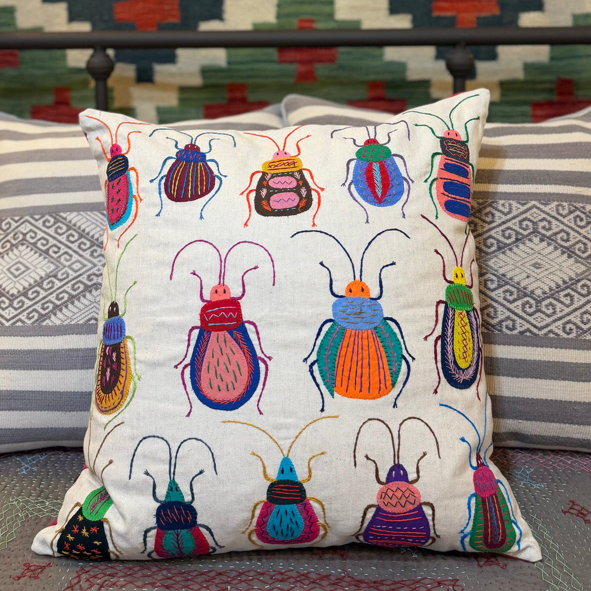 Embroidered Insect Pillow South Africa - D