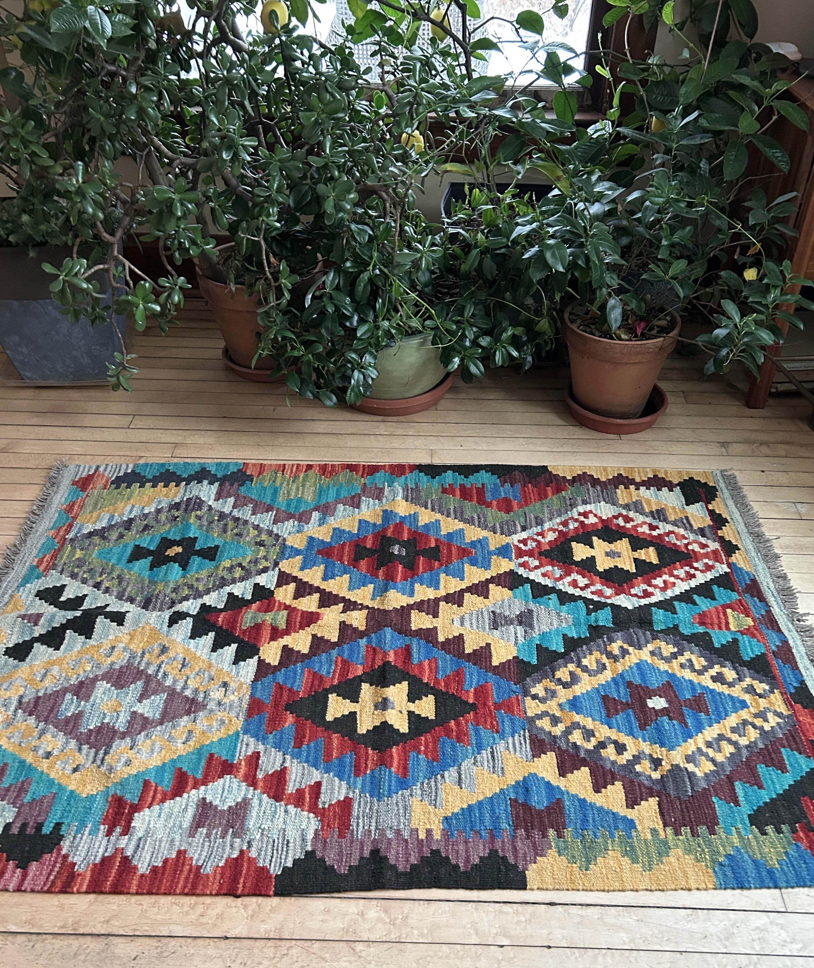 Handwoven Wool Kilim Small Rug Afghanistan (3x5) - K0253