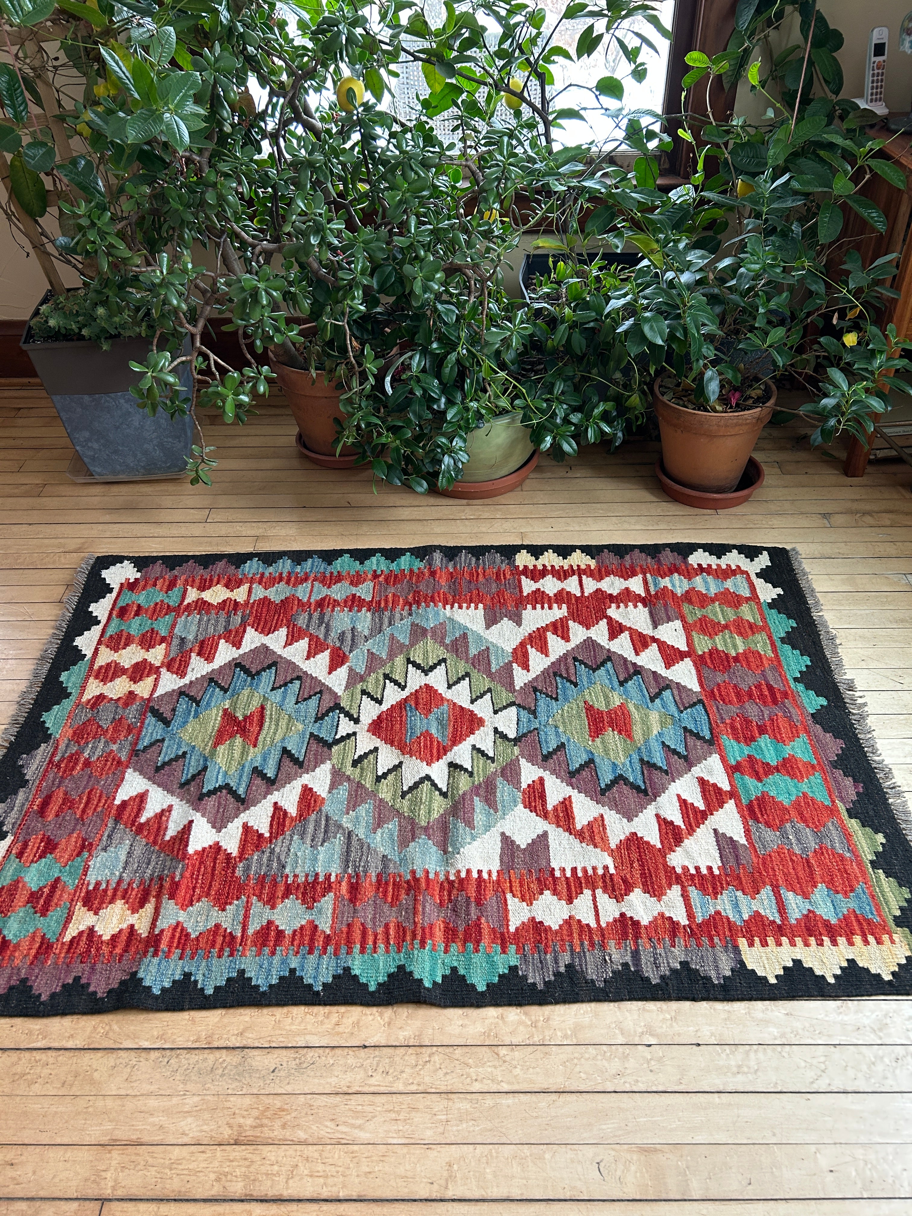Handwoven Wool Kilim Small Rug Afghanistan (3x5) - K0285