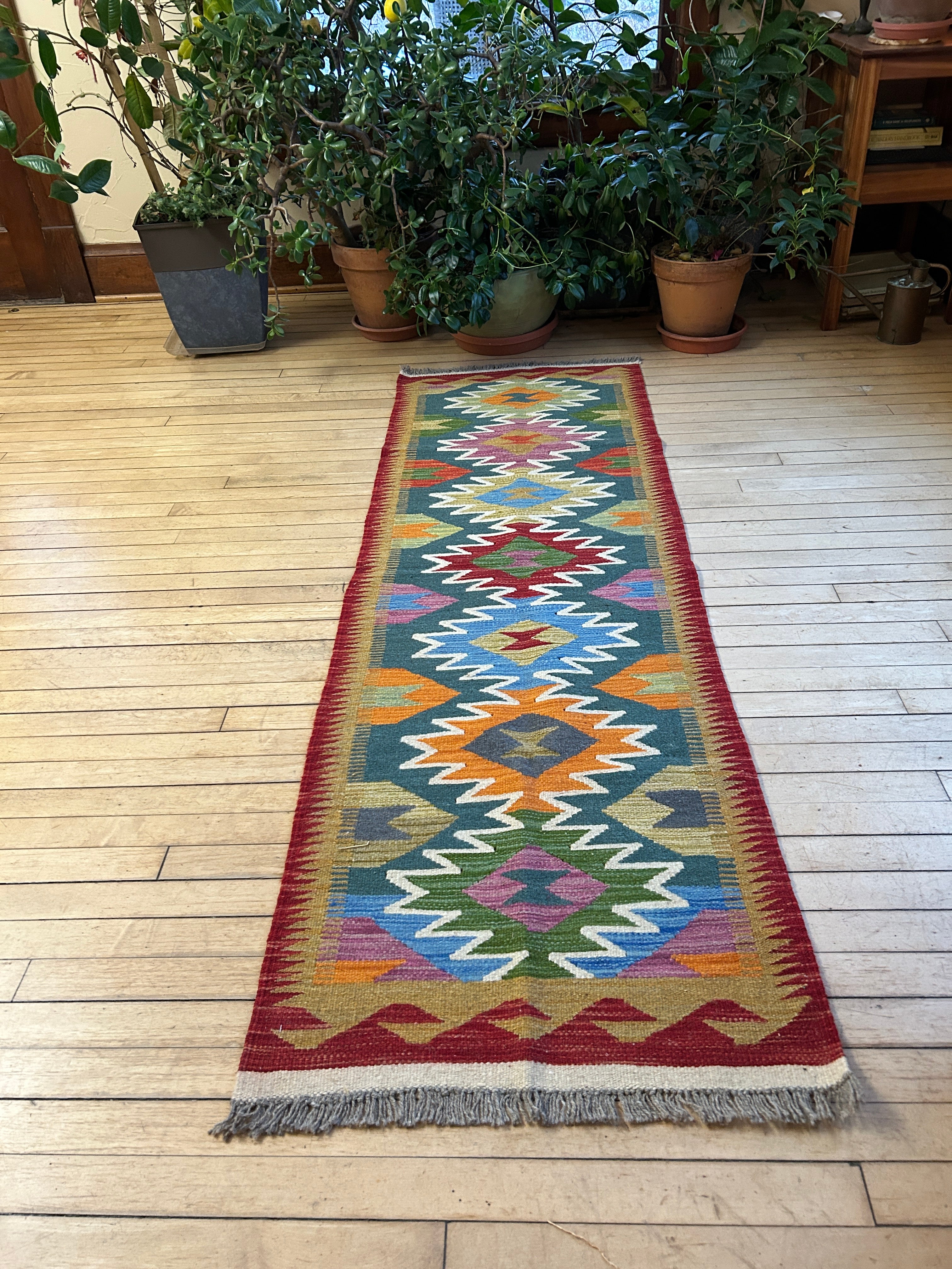 Handwoven Wool Kilim Runner Afghanistan (2x6) - K0444